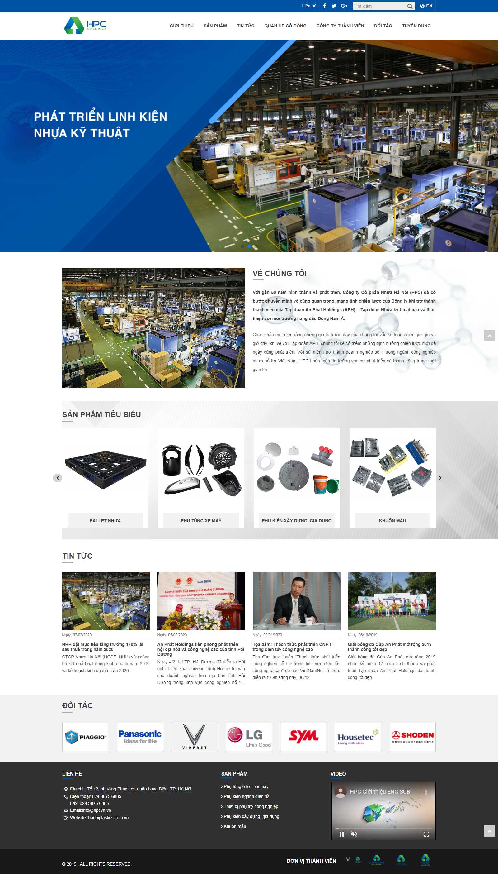Thiết kế Website công ty may - www.hanoiplastics.com.vn