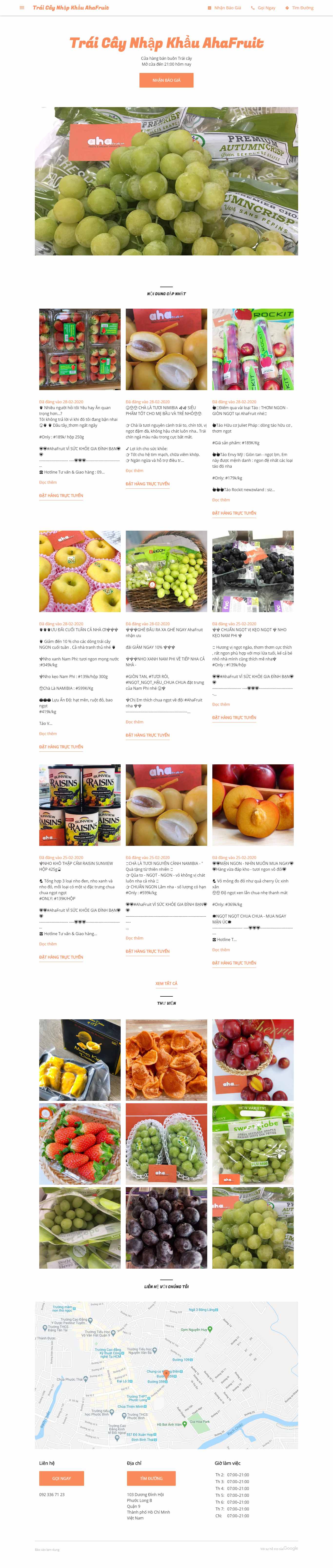 Thiết kế Website bán trái cây - ahafruit-traicay.business.site