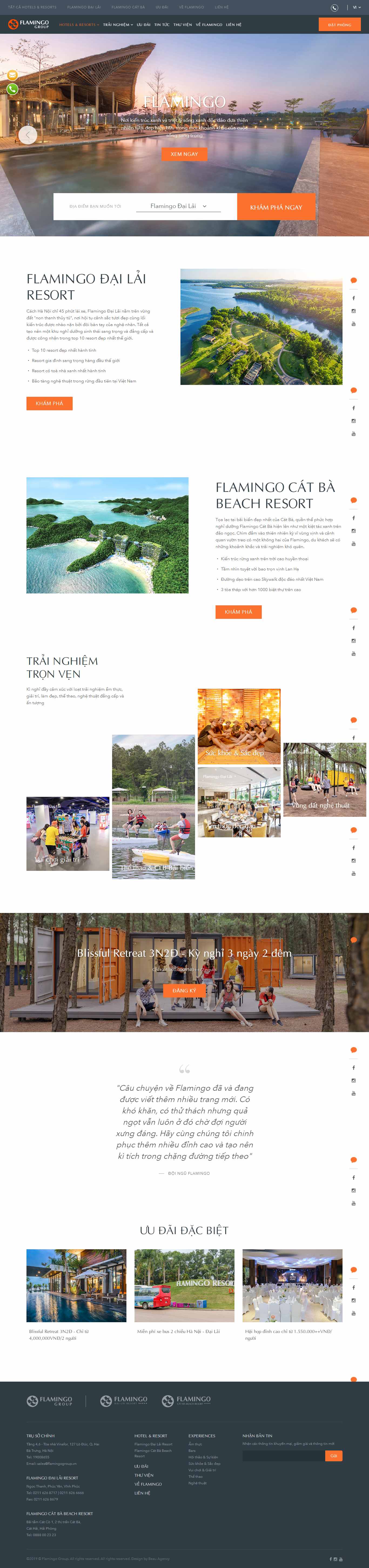Thiết kế Website resort - khu nghỉ dưỡng - flamingoresorts.vn