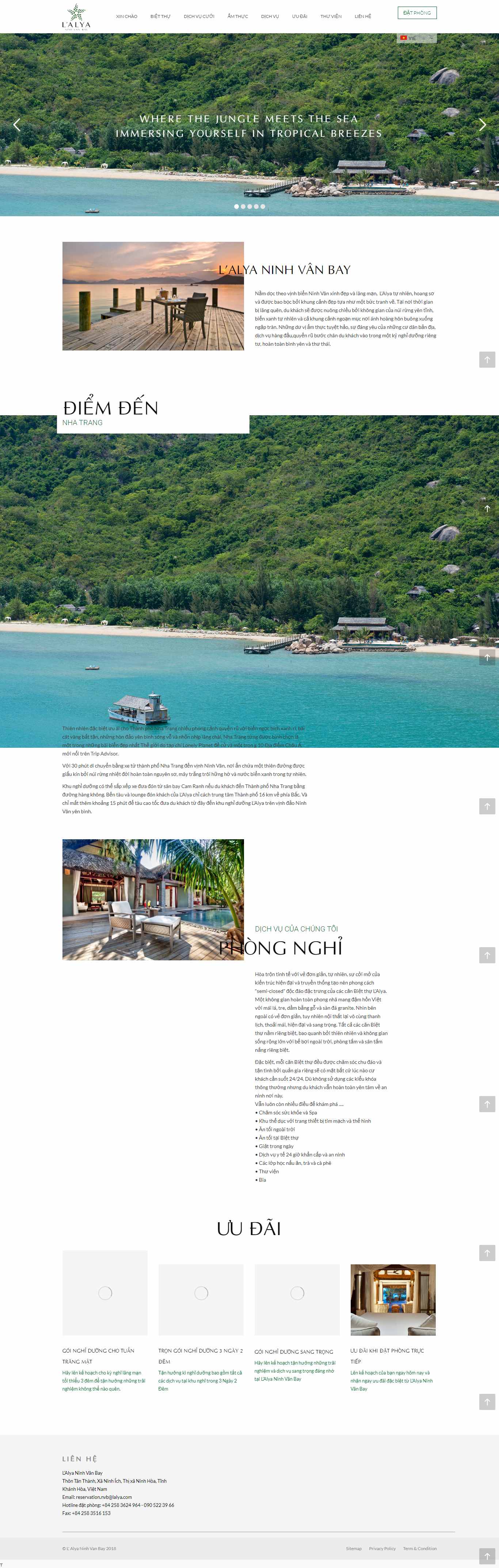 Thiết kế Website resort - khu nghỉ dưỡng - lalyana.com