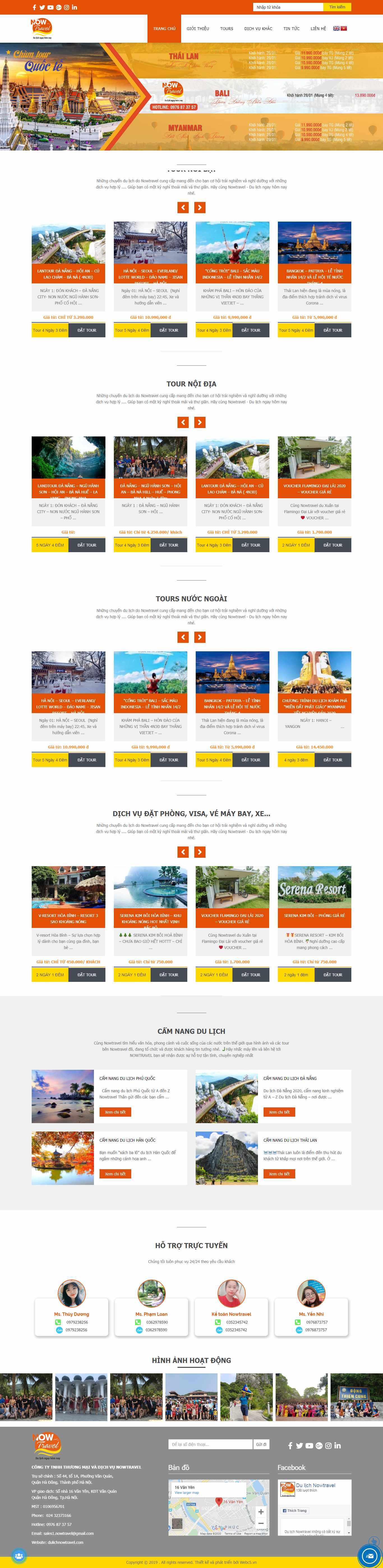 Thiết kế Website resort - khu nghỉ dưỡng - dulichnowtravel.com