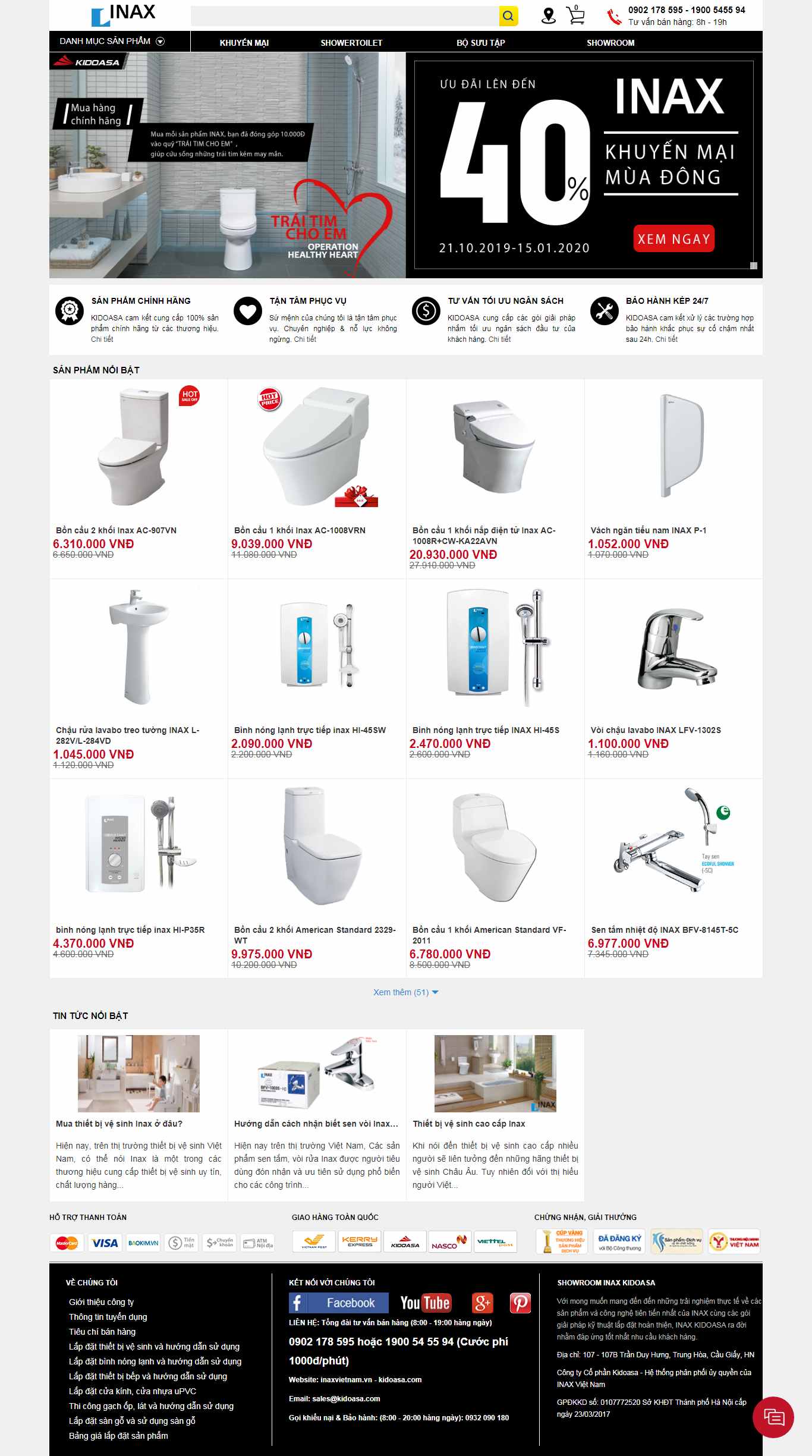 Thiết kế Website thiết bị vệ sinh - inaxvietnam.vn