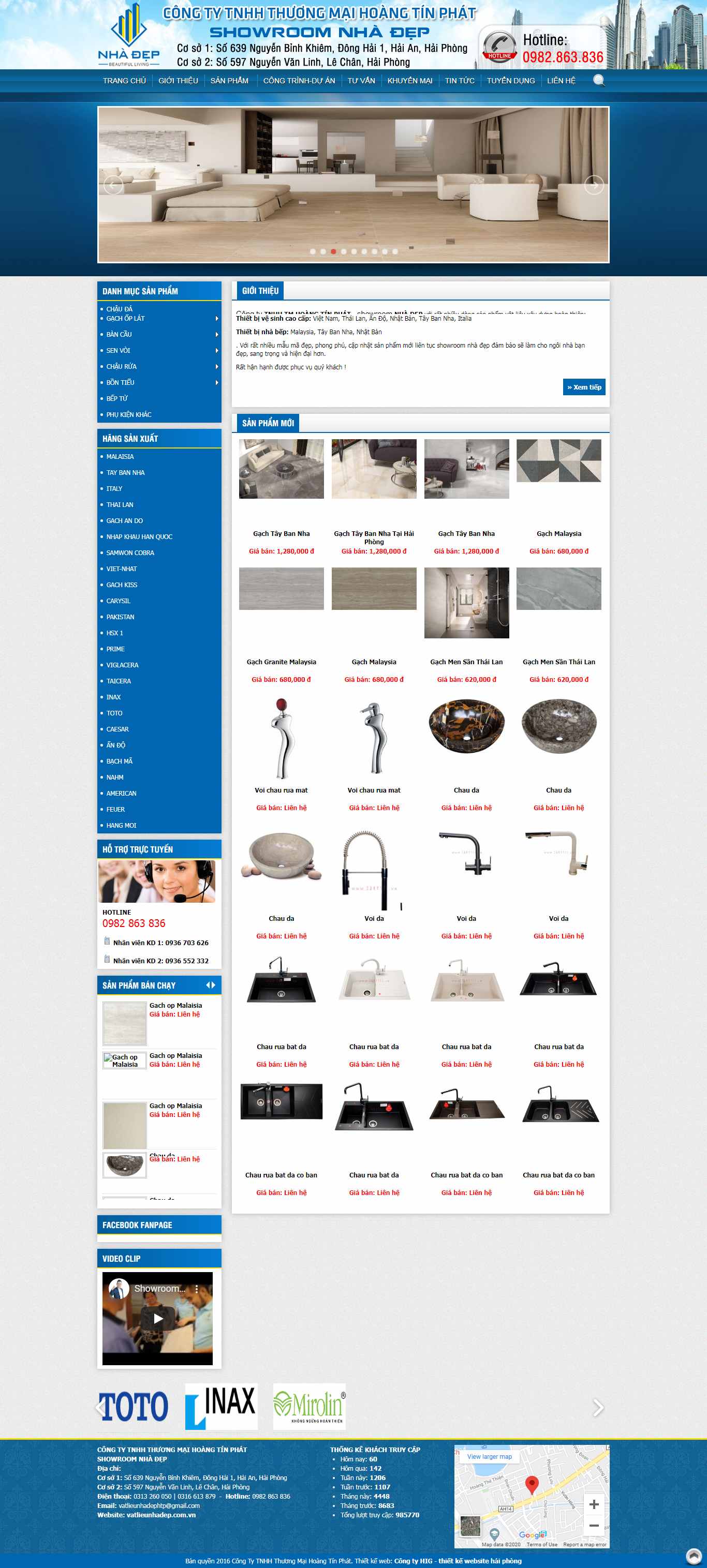 Thiết kế Website thiết bị vệ sinh - vatlieunhadep.com.vn