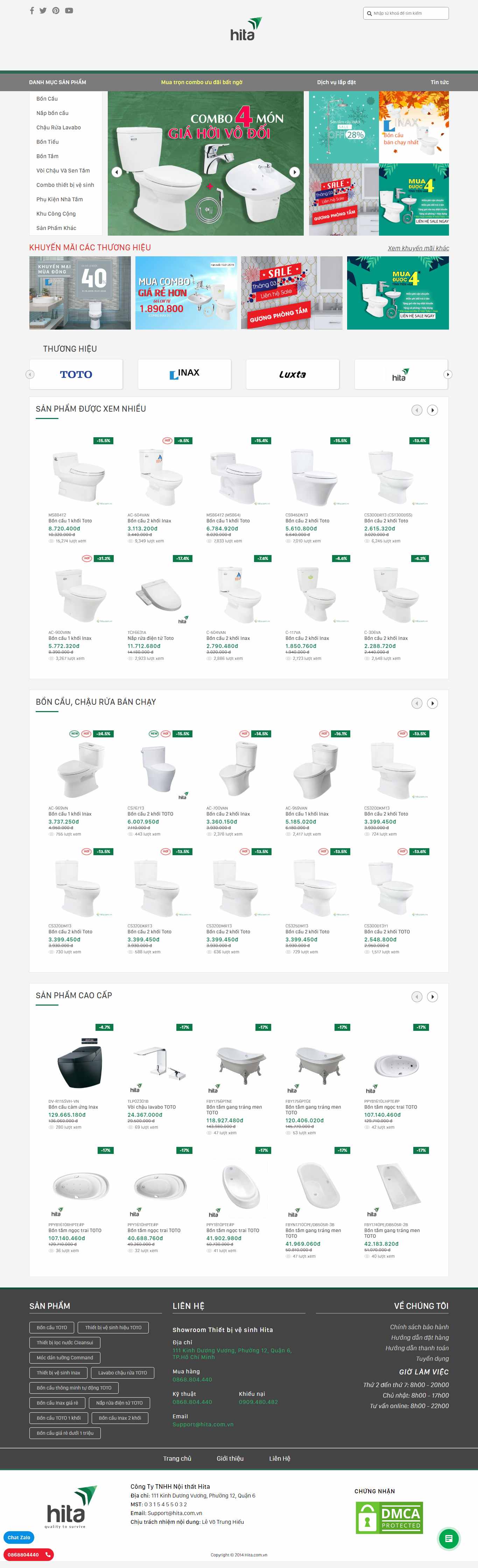 Thiết kế Website thiết bị vệ sinh - hita.com.vn