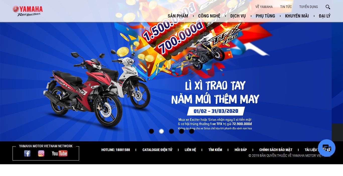 Thiết kế Website xe máy - yamaha-motor.com.vn