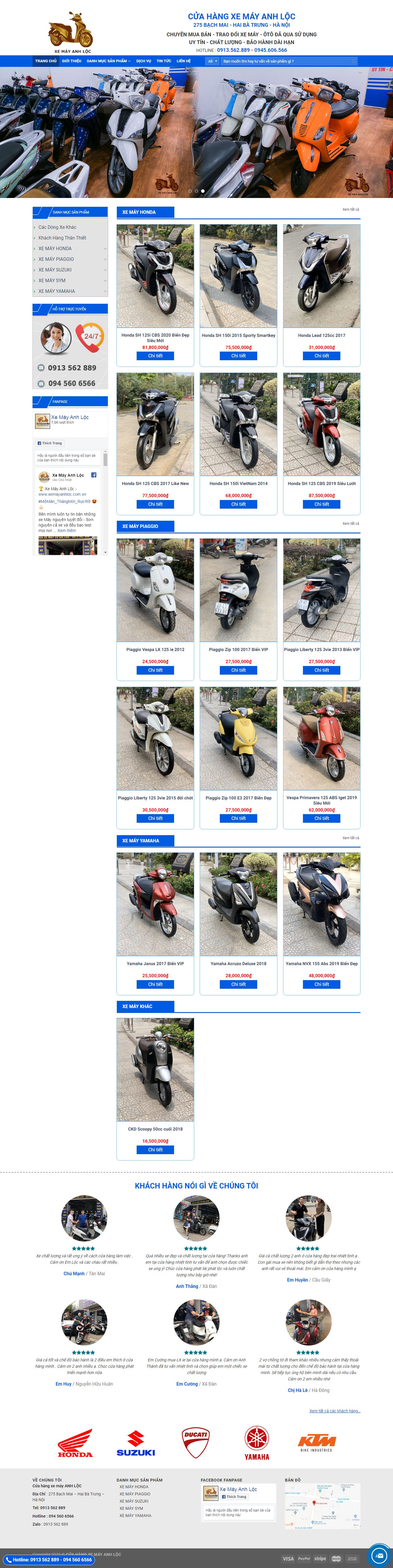 Thiết kế Website xe máy - xemayanhloc.com.vn