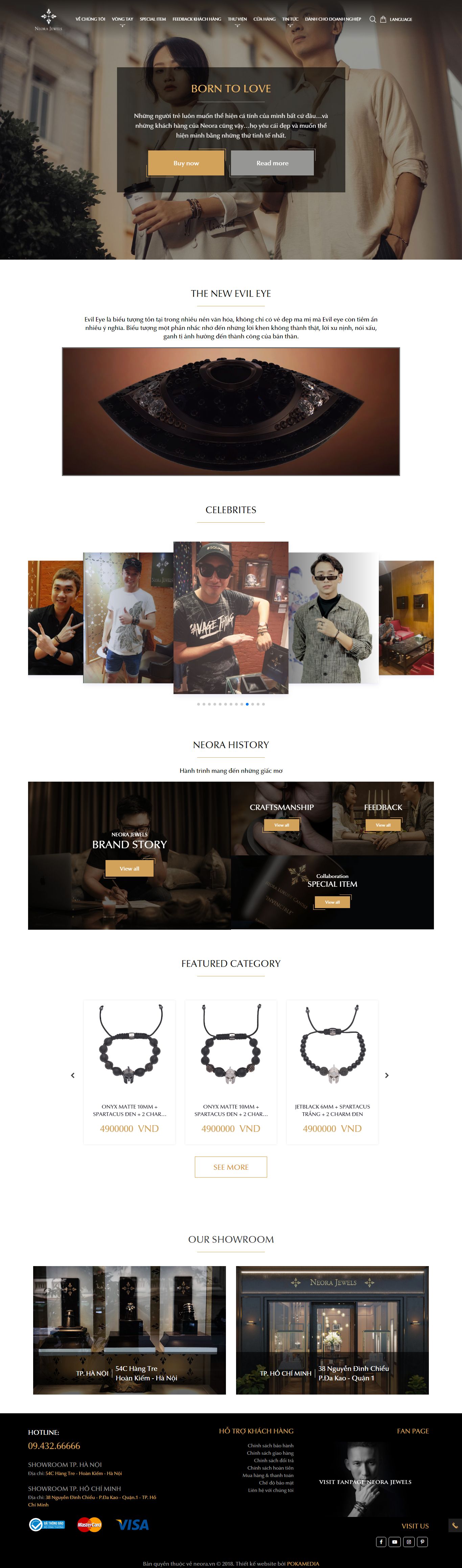 Thiết kế Website vòng tay phong thủy - neora.vn
