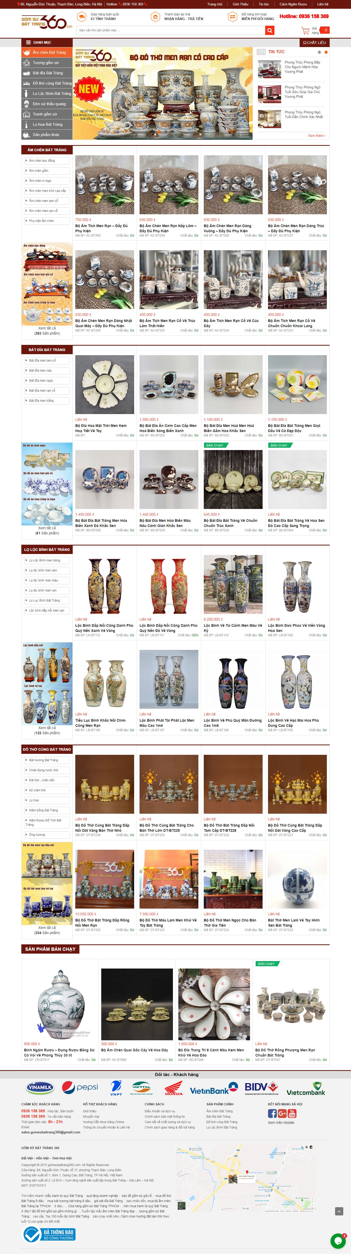 Thiết kế Website đồ gốm sứ - gomsubattrang360.com