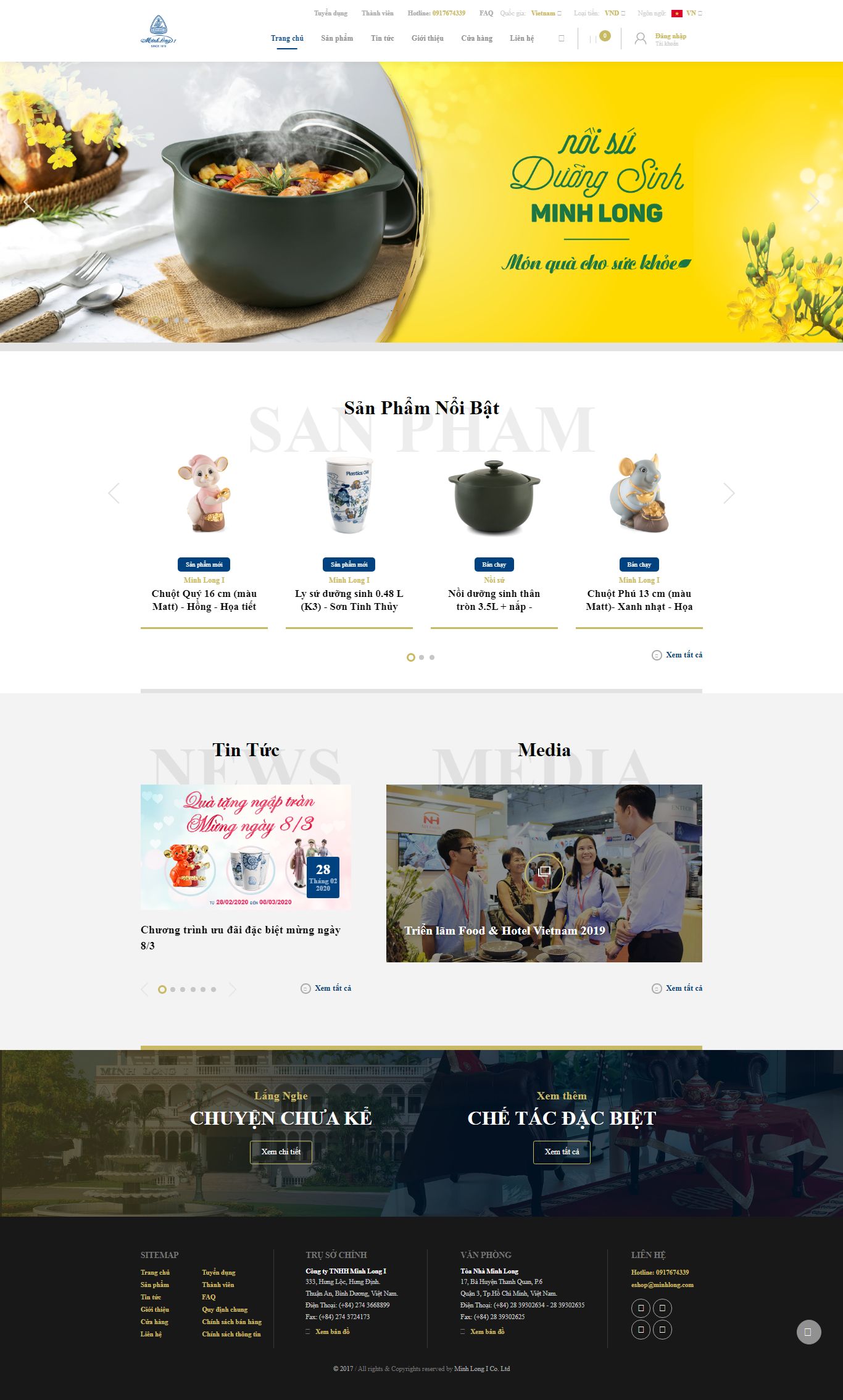 Thiết kế Website đồ gốm sứ - www.minhlong.com