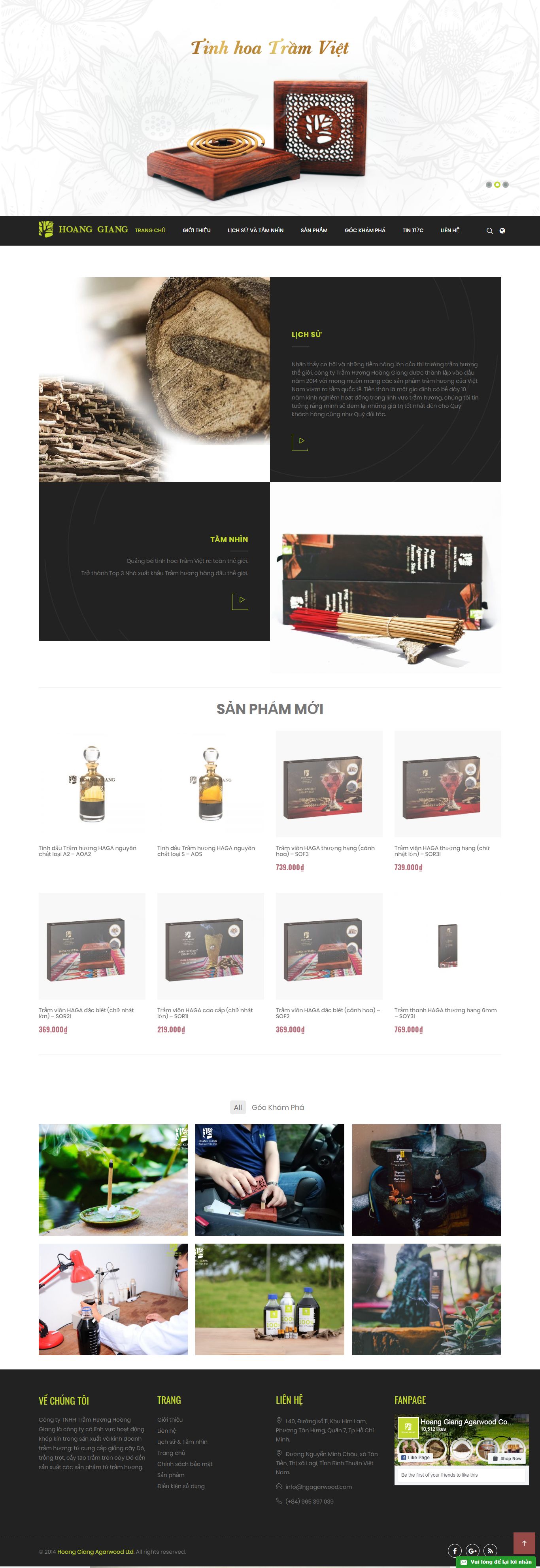 Thiết kế Website bán trầm hương - www.tramhuonghg.com