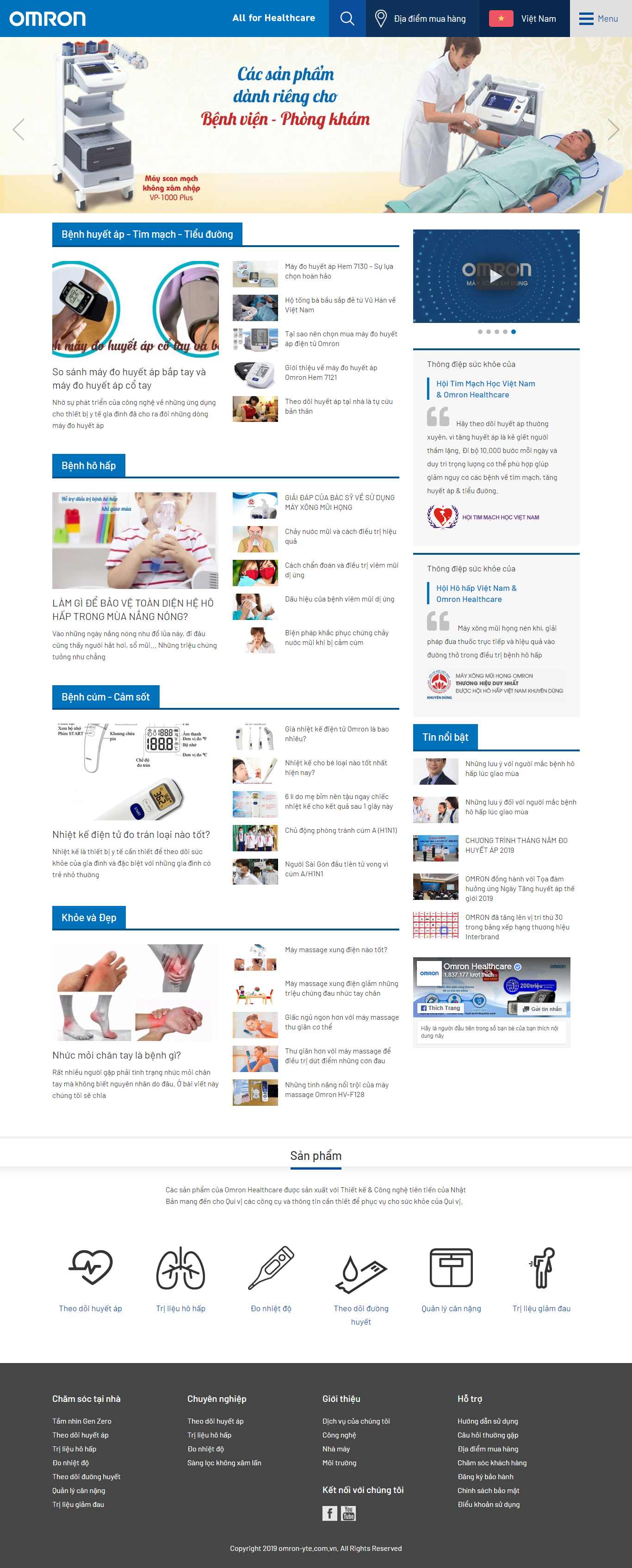 Thiết kế Website thiết bị y tế - omron-yte.com.vn