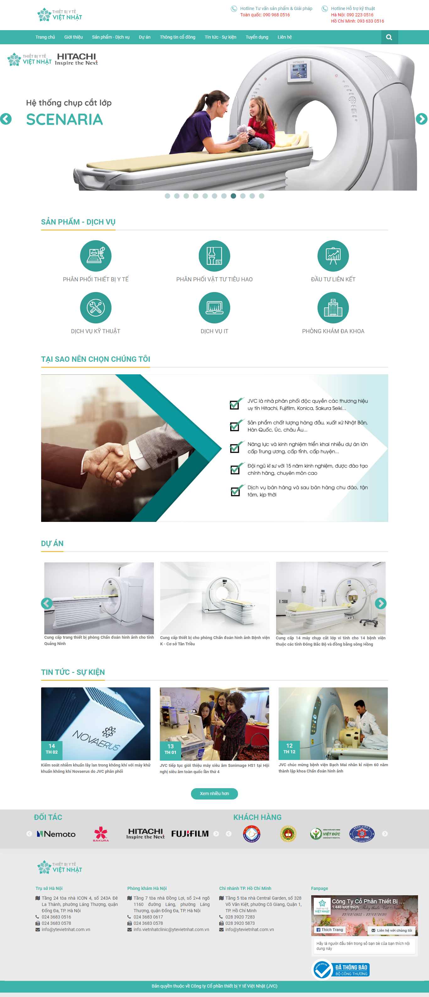 Thiết kế Website thiết bị y tế - www.ytevietnhat.com.vn