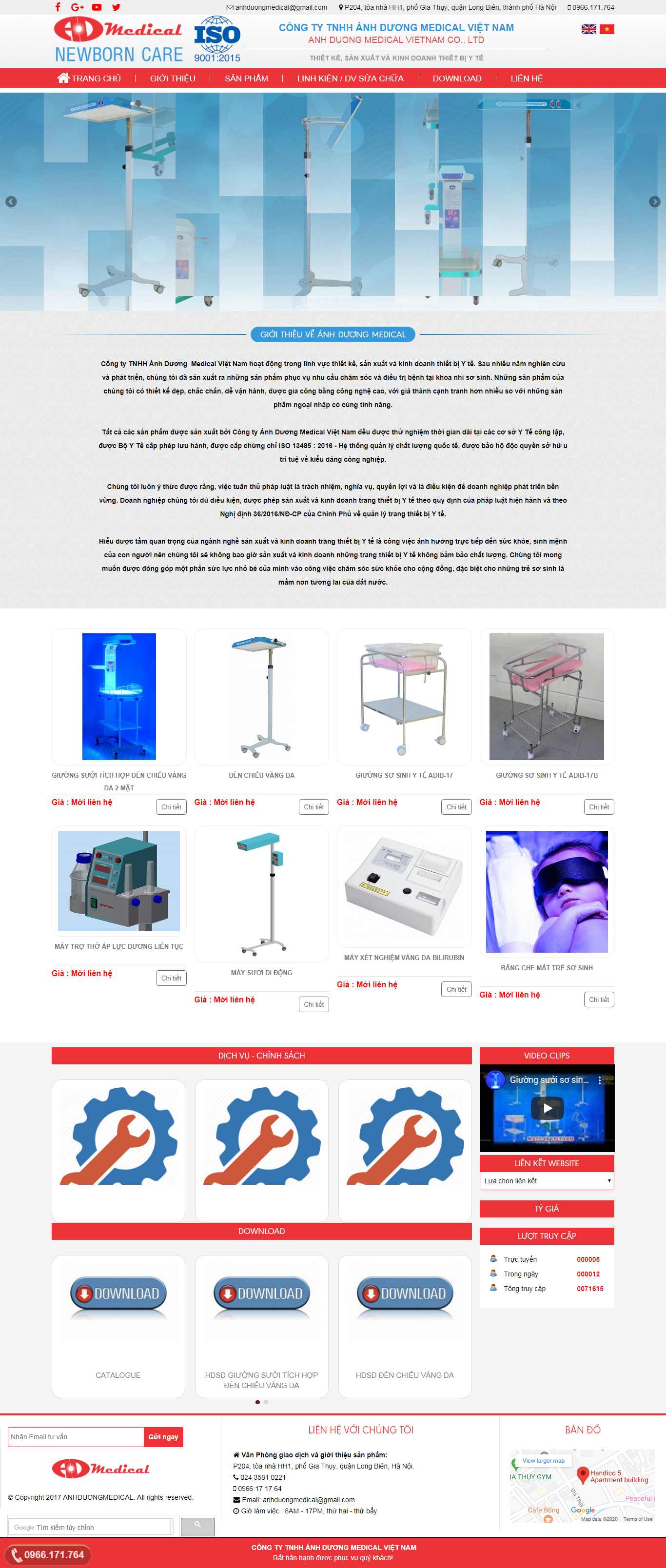 Thiết kế Website thiết bị y tế - anhduongmedical.com