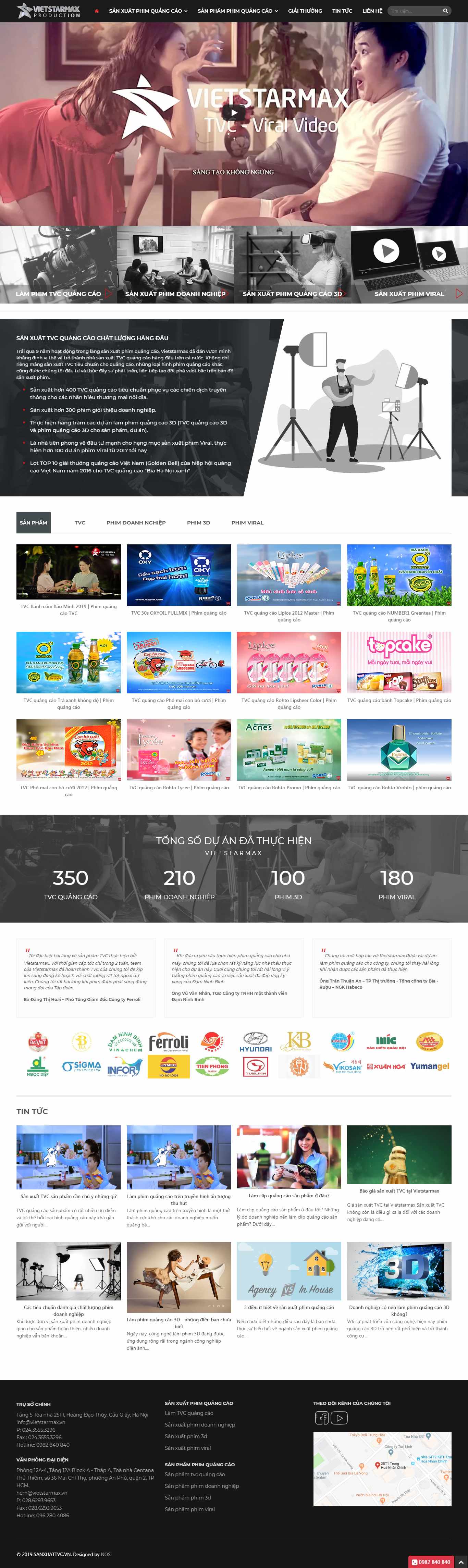 Thiết kế Website quảng cáo tvc - sanxuattvc.vn