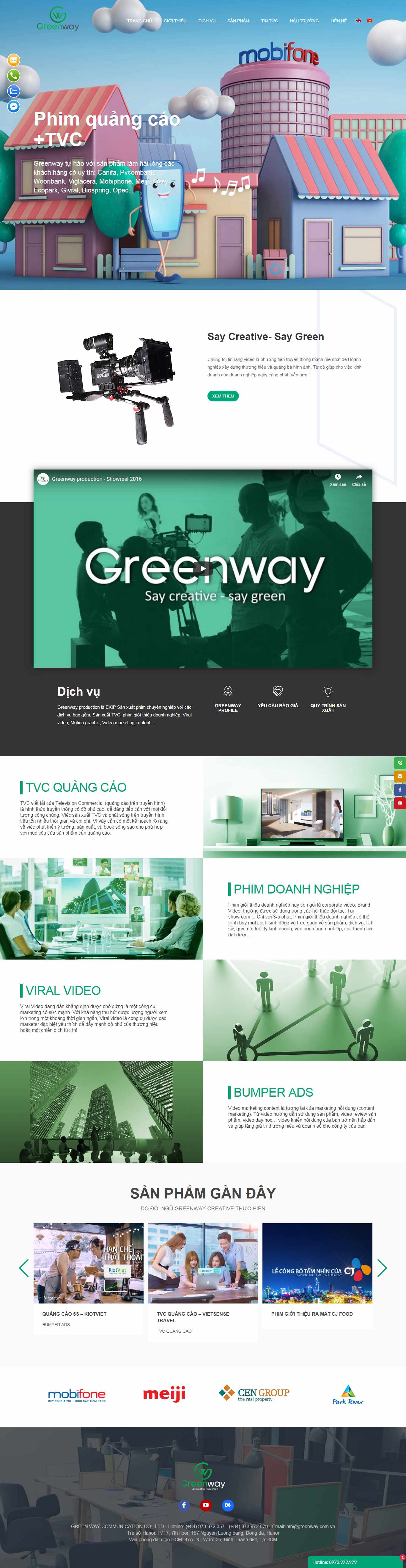 Thiết kế Website quảng cáo tvc - www.greenway.com.vn