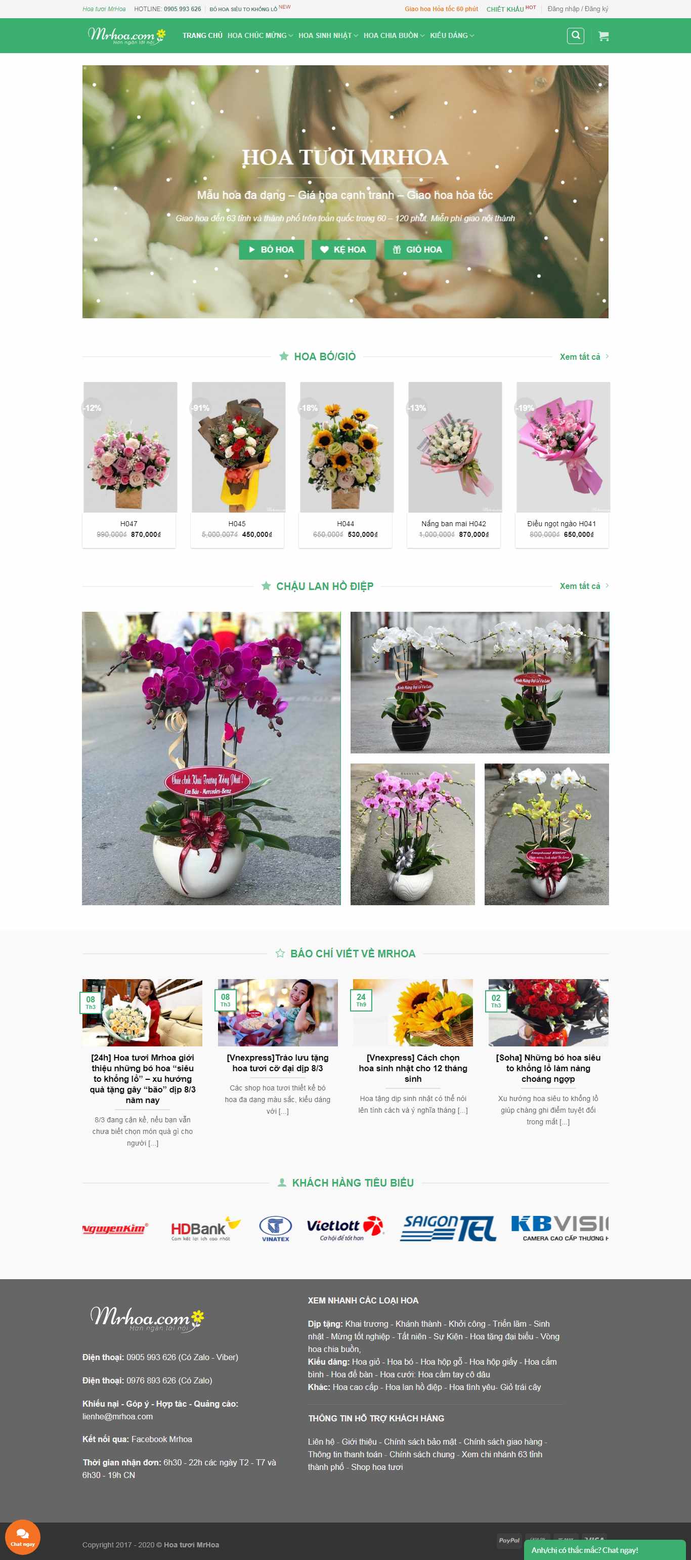 Thiết kế Website hoa tươi - mrhoa.com