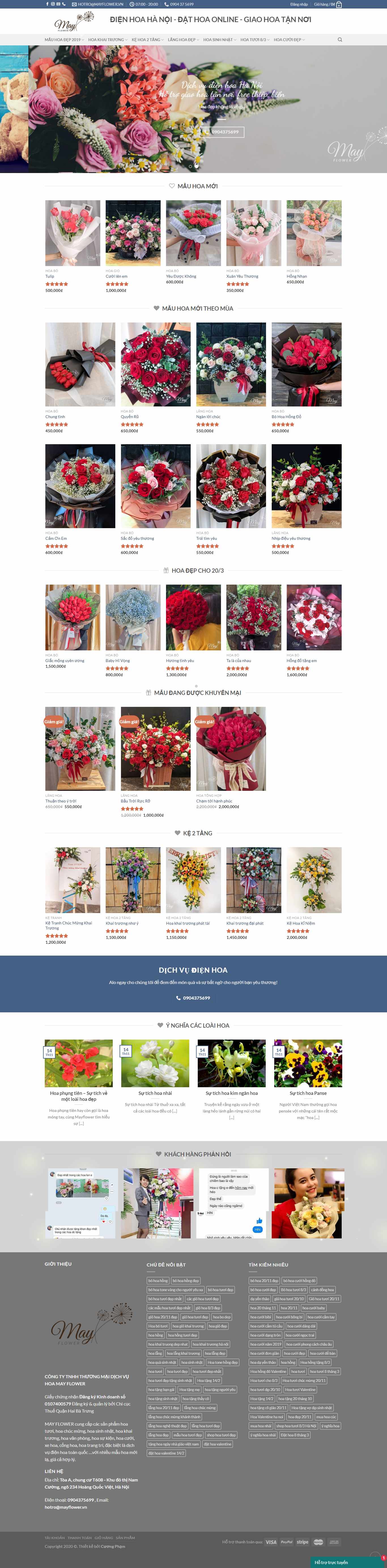 Thiết kế Website hoa tươi - mayflower.vn
