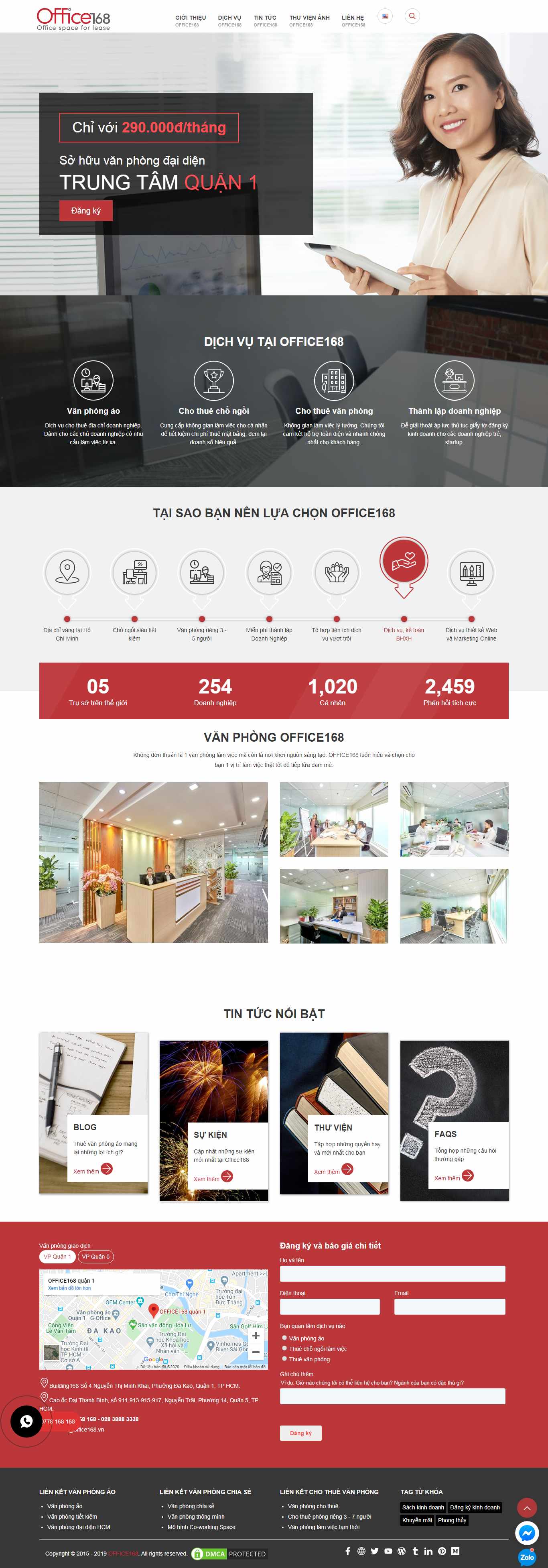 Thiết kế Website văn phòng ảo - office168.vn