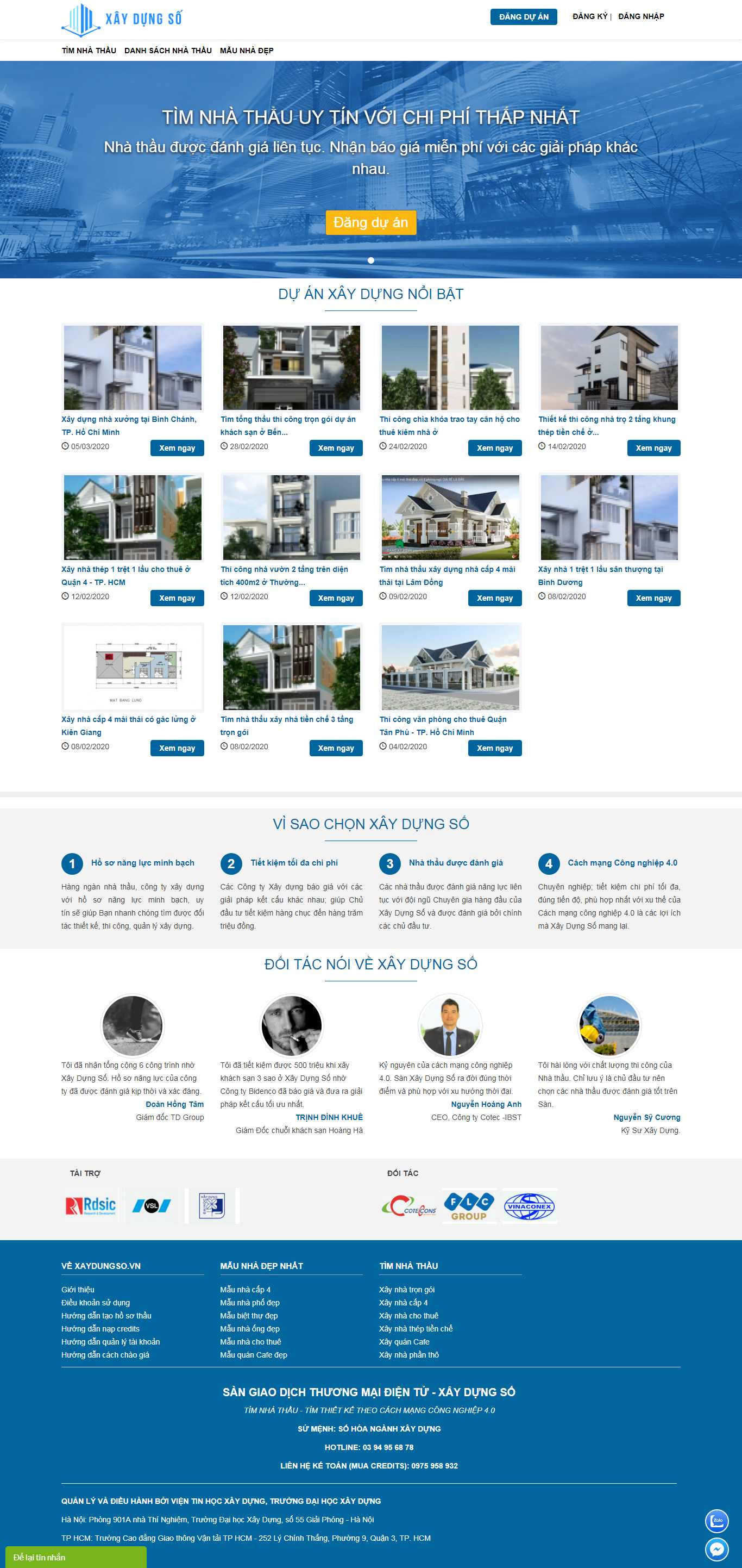 Thiết kế Website sửa chữa nhà - xaydungso.vn
