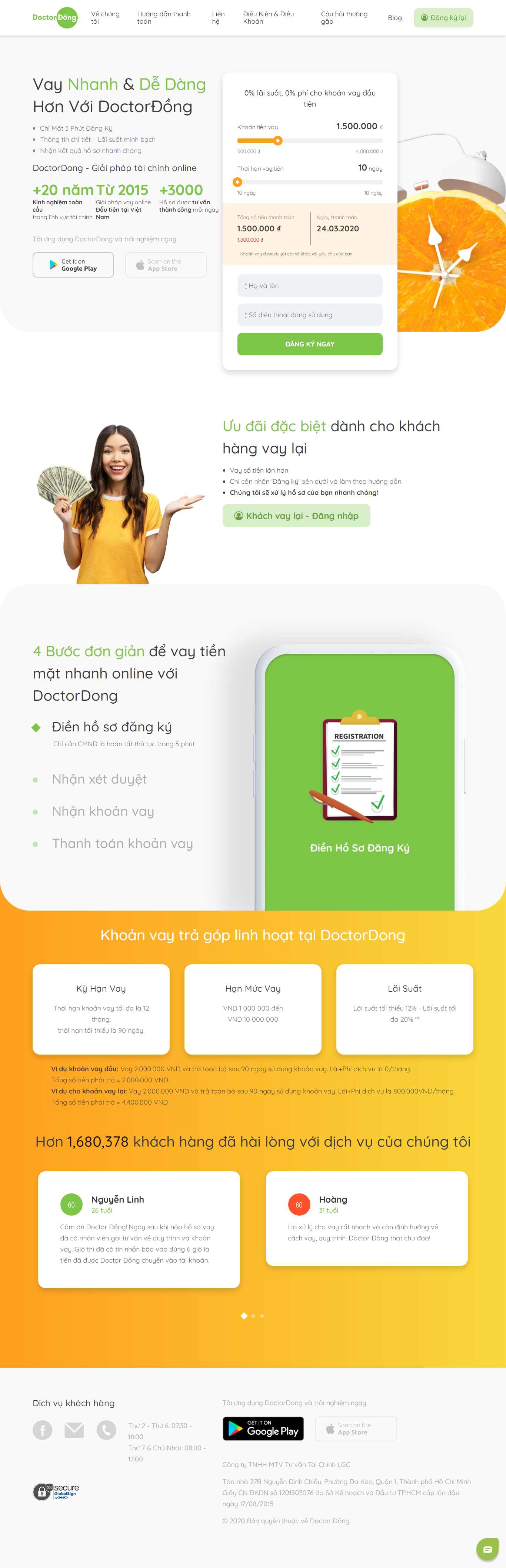 Thiết kế Website vay tín dụng - doctordong.vn