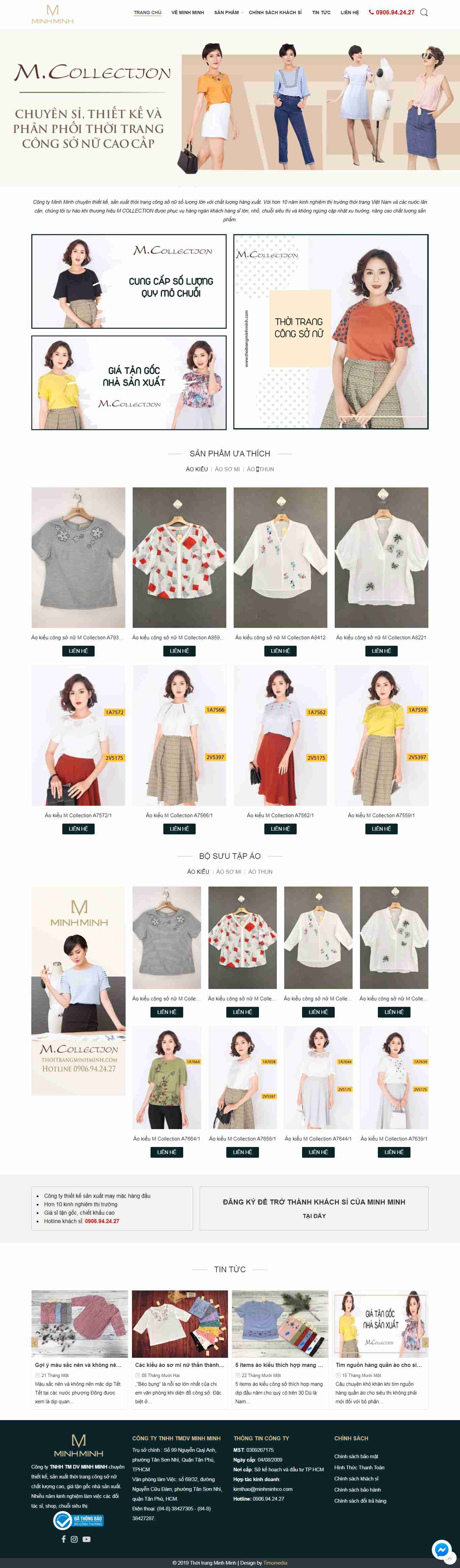 Thiết kế Website thời trang công sở - thoitrangminhminh.com