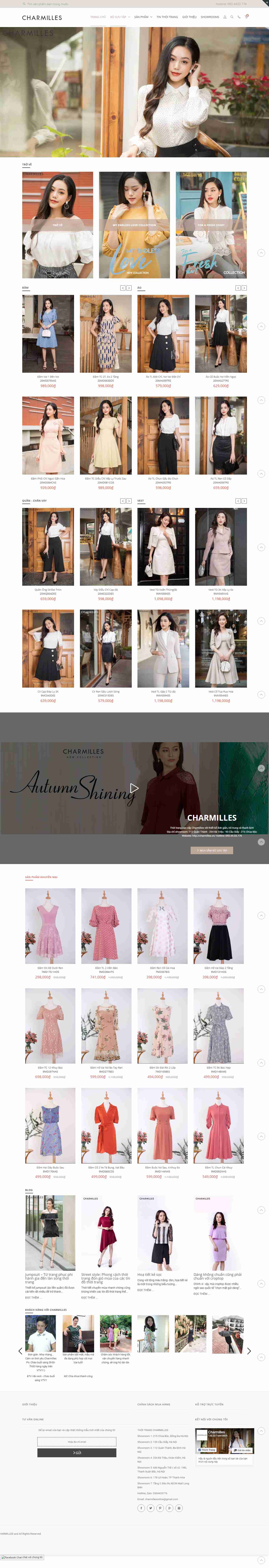 Thiết kế Website thời trang công sở - charmilles.vn