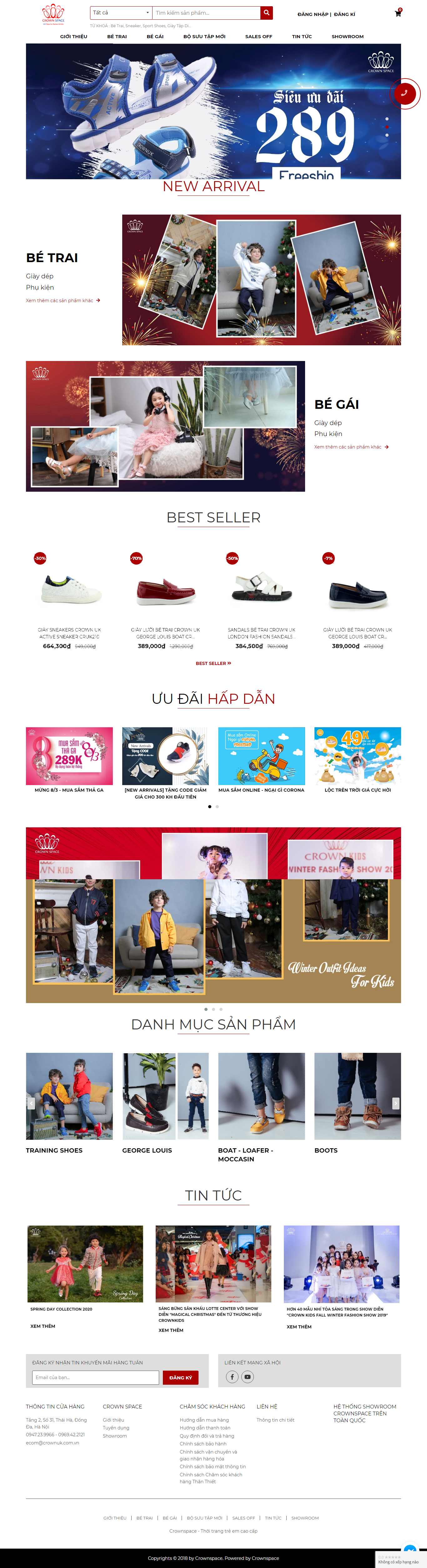 Thiết kế Website thời trang trẻ em - crownspace.vn
