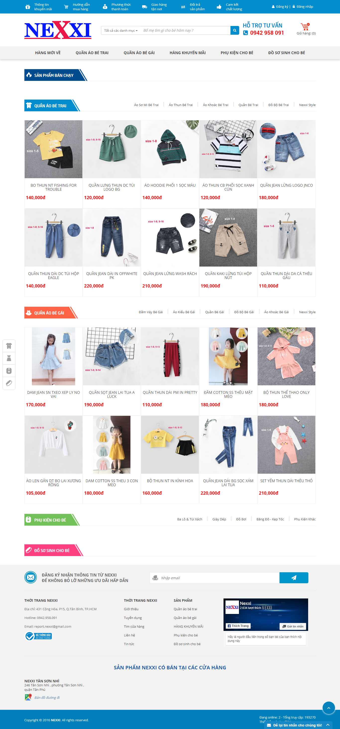 Thiết kế Website thời trang trẻ em - nexxi.vn