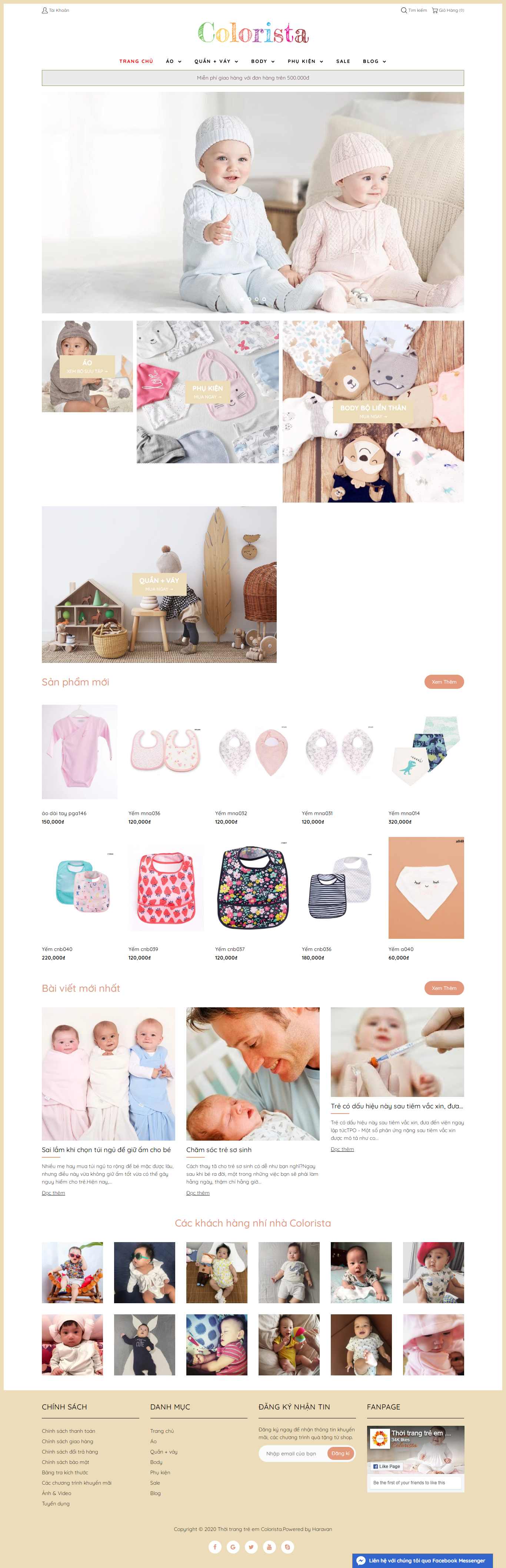 Thiết kế Website thời trang trẻ em - colorista.vn