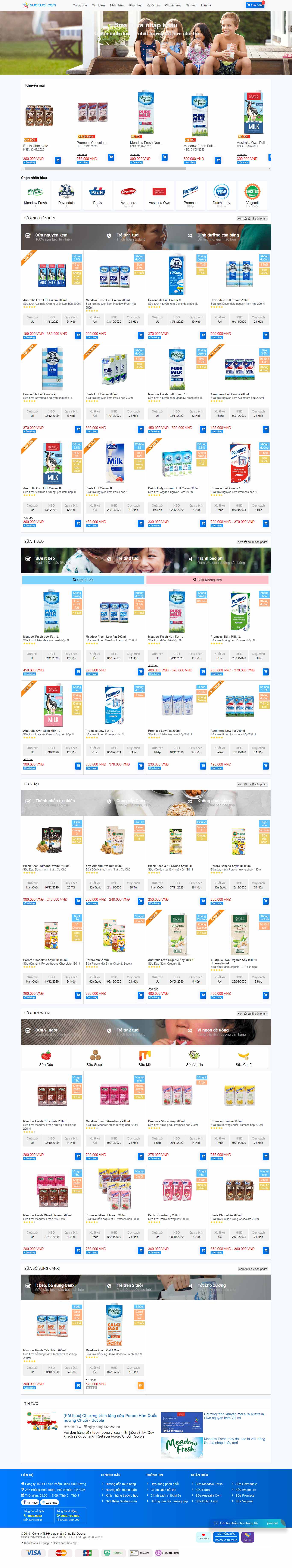 Thiết kế Website bán sữa - suatuoi.com