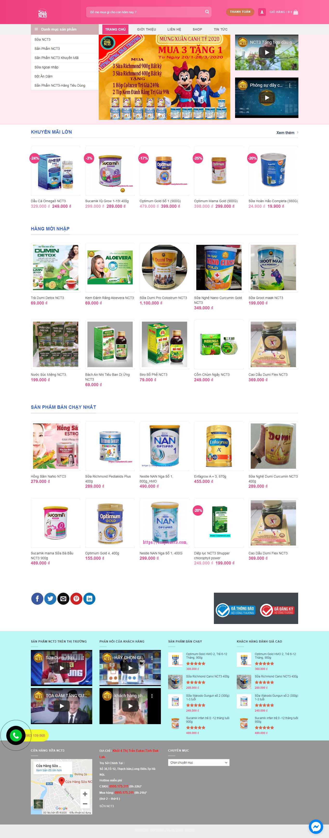 Thiết kế Website bán sữa - suanct3.com