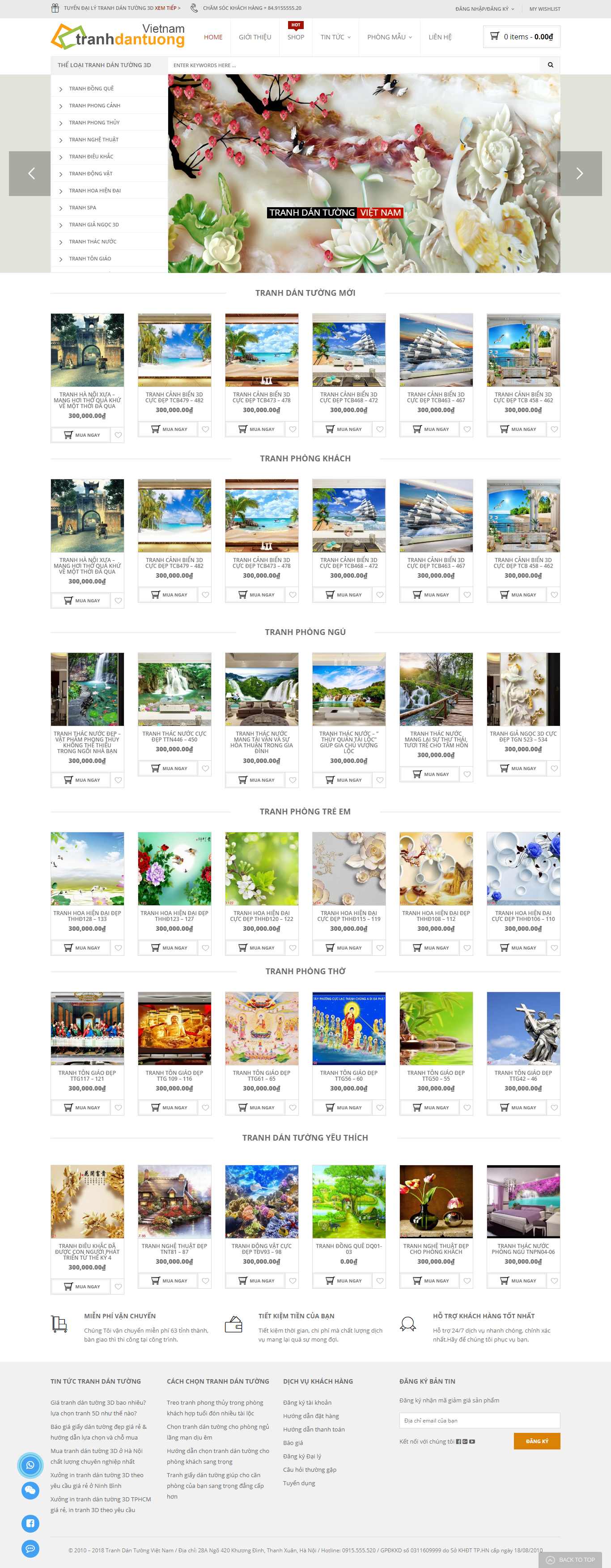 Thiết kế Website tranh dán tường - tranhdantuongvietnam.com