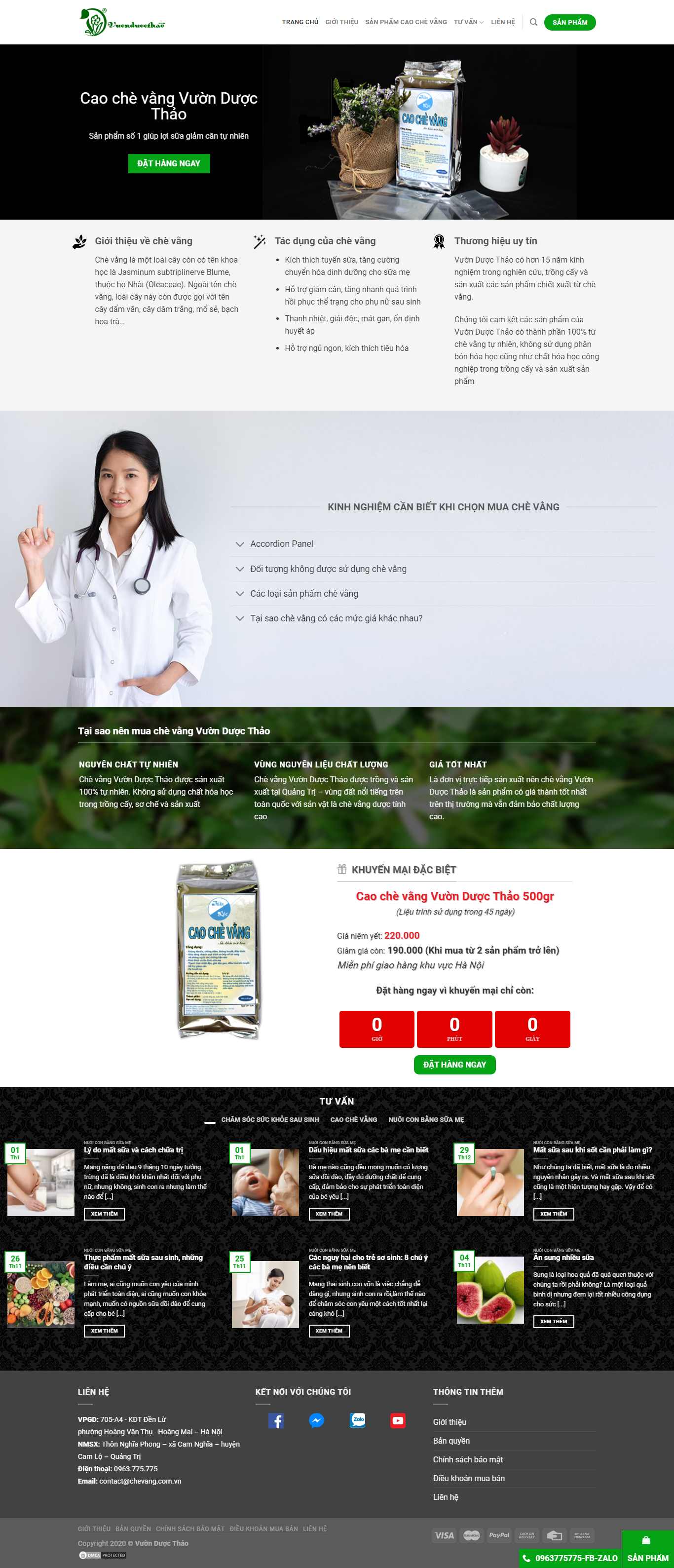 Thiết kế Website bán chè - chevang.com.vn