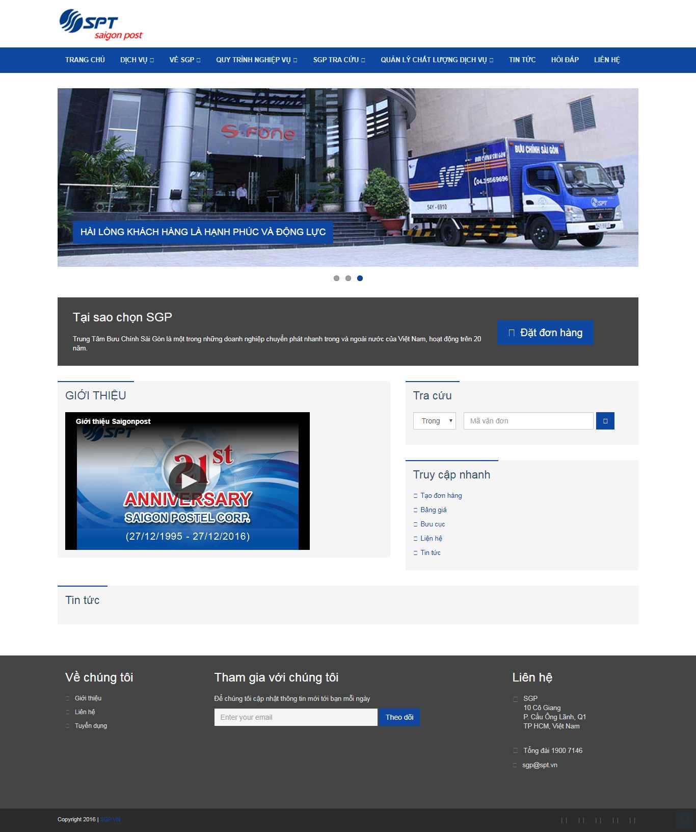 Thiết kế Website chuyển phát nhanh - saigonpost.vn