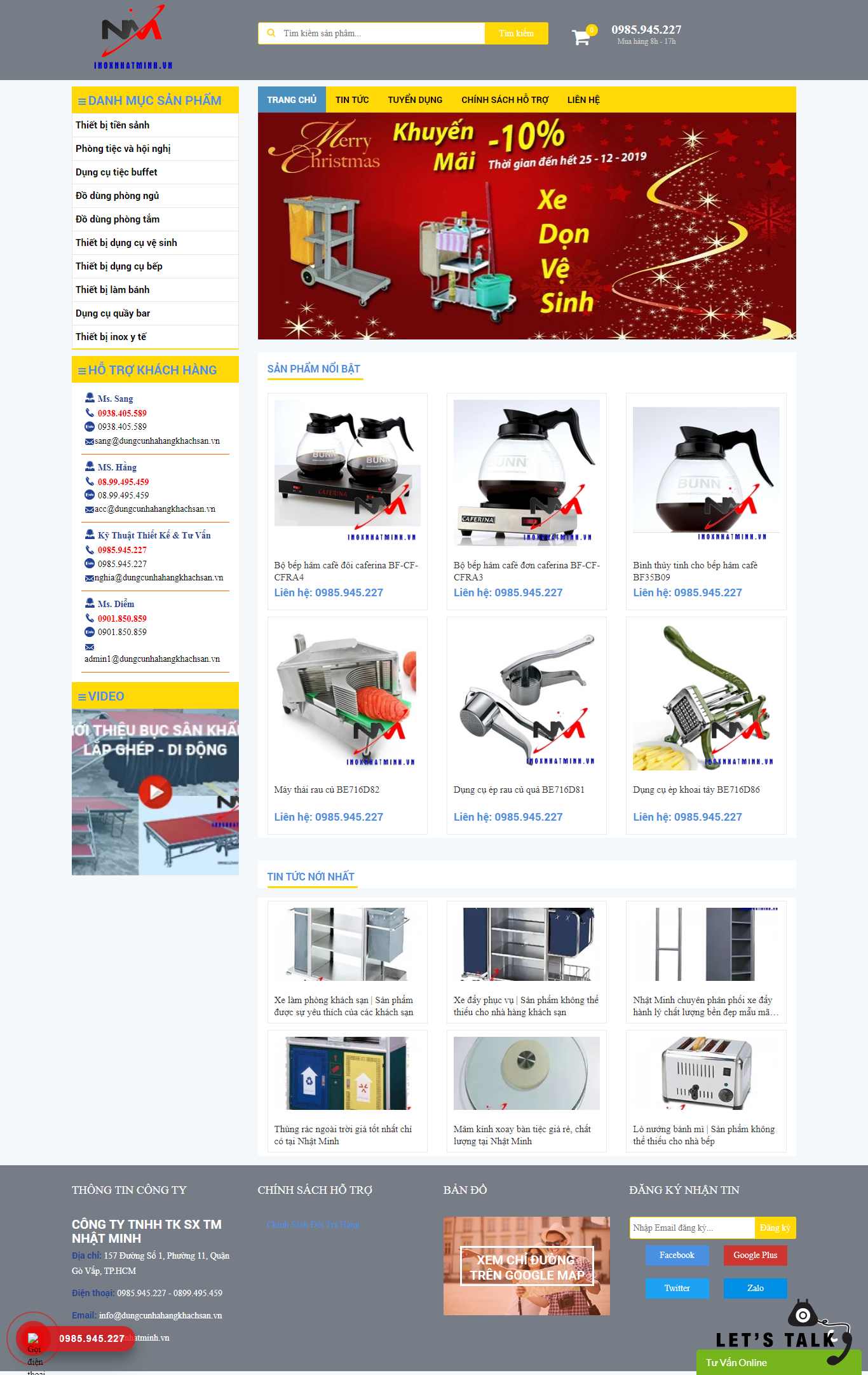 Thiết kế Website đồ dùng inox - inoxnhatminh.vn