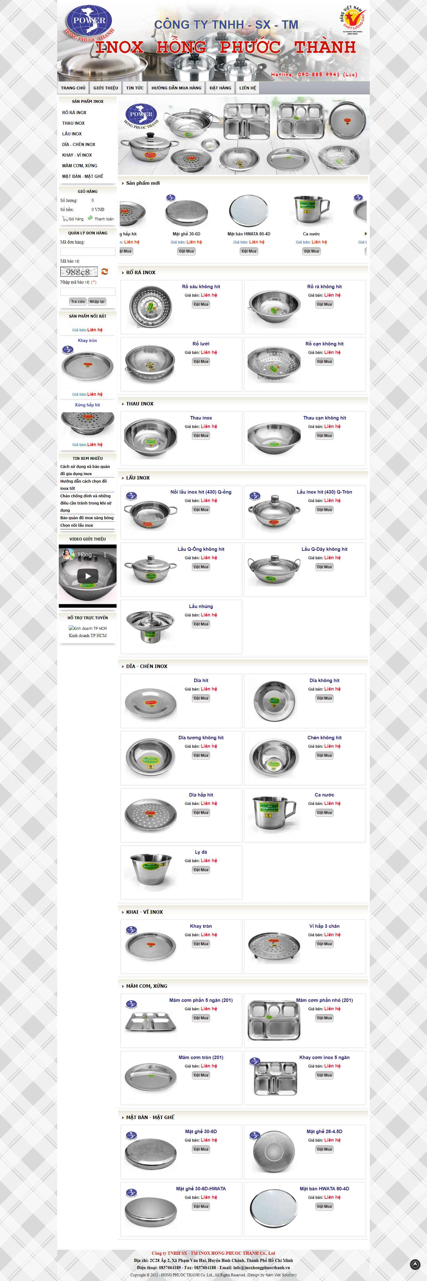 Thiết kế Website đồ dùng inox - inoxhongphuocthanh.vn