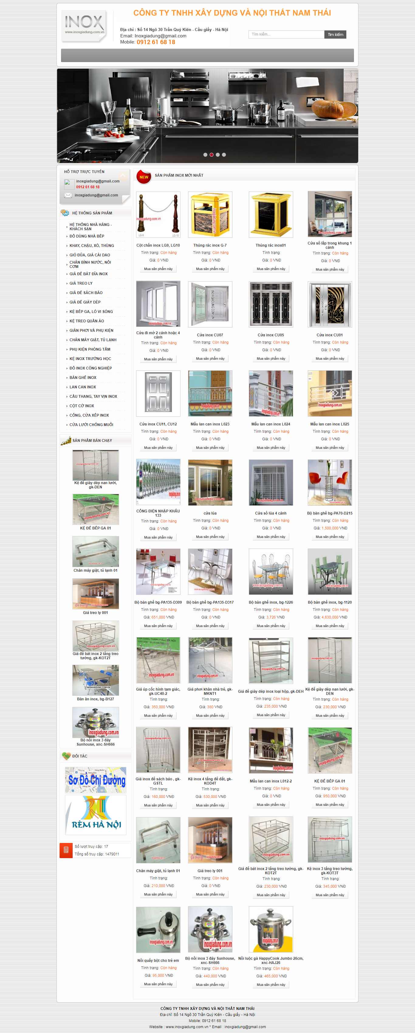 Thiết kế Website đồ dùng inox - www.inoxgiadung.com.vn