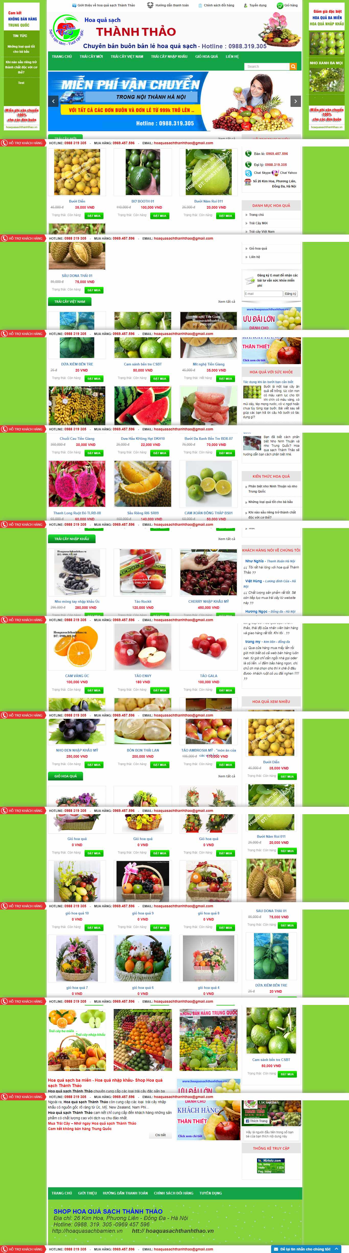 Thiết kế Website hoa quả sạch - hoaquasachbamien.vn