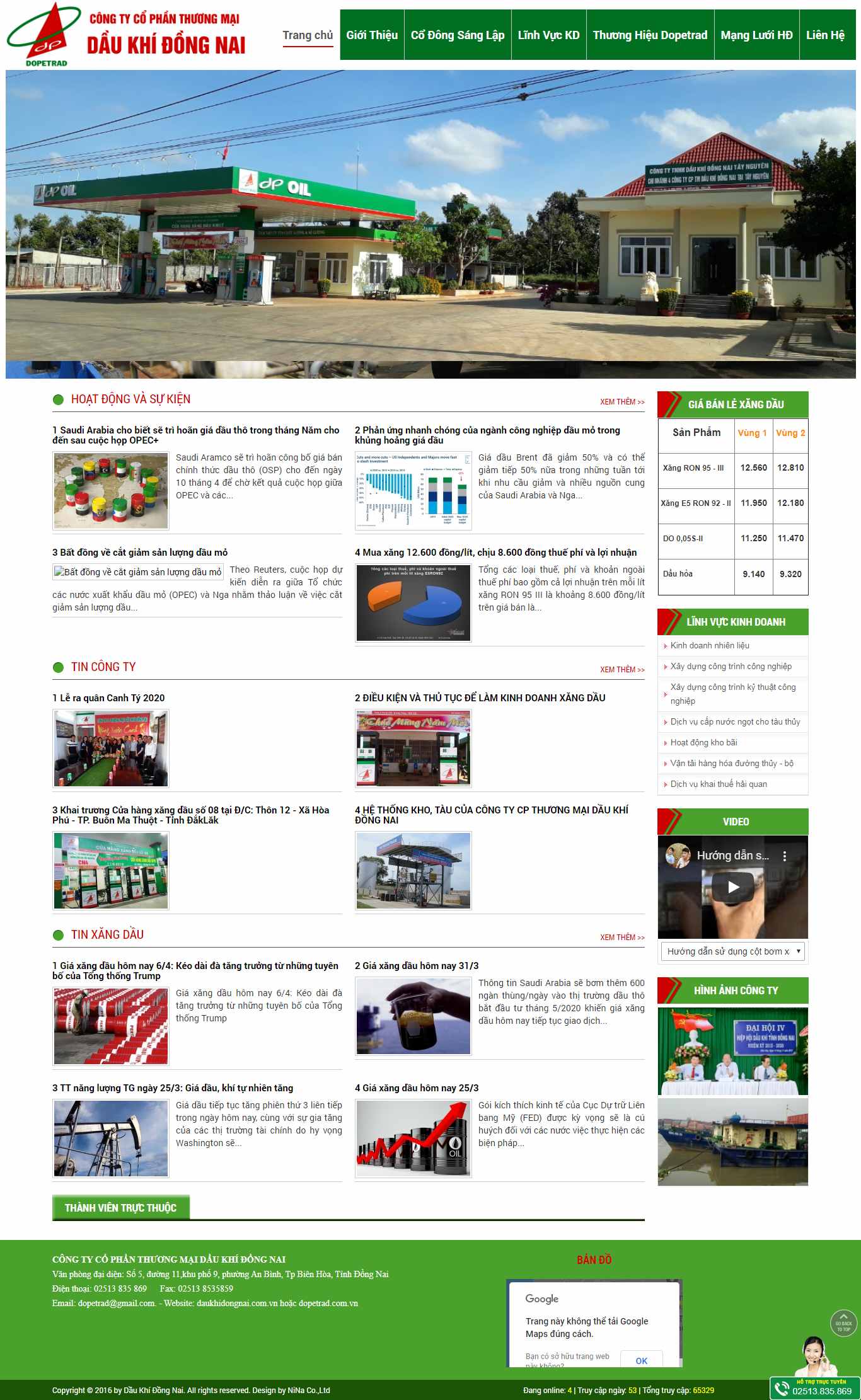 Thiết kế Website dầu khí - daukhidongnai.com.vn
