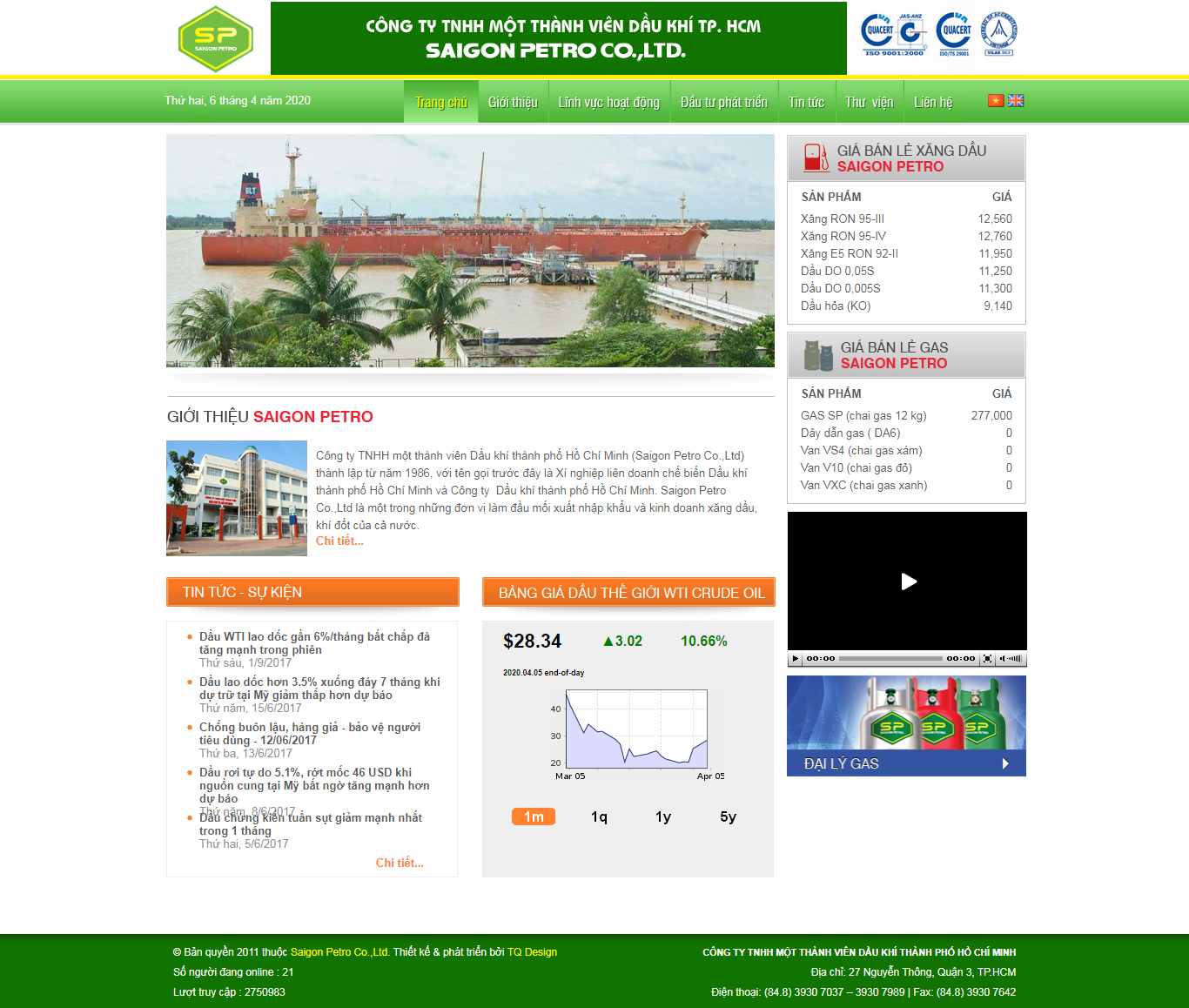 Thiết kế Website dầu khí - www.saigonpetro.com.vn