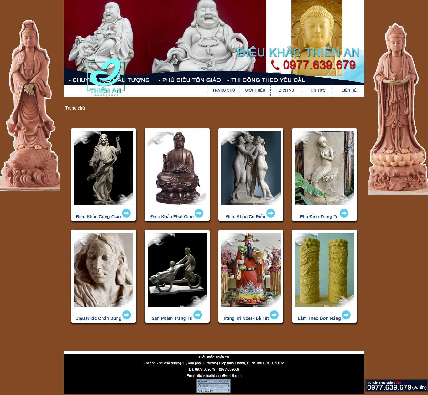 Thiết kế Website điêu khắc - dieukhacthienan.com