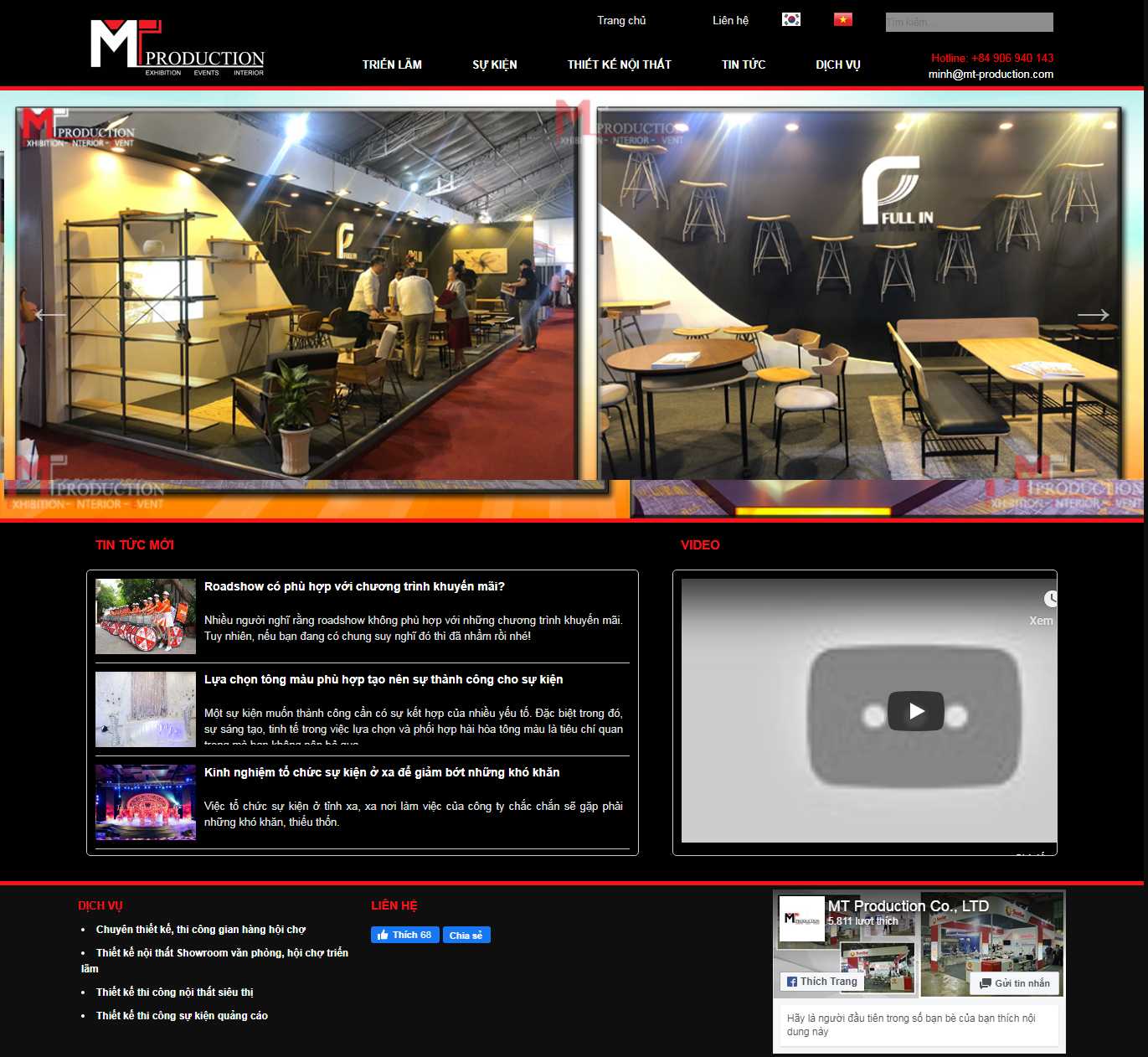 Thiết kế Website gian hàng - mt-production.com.vn