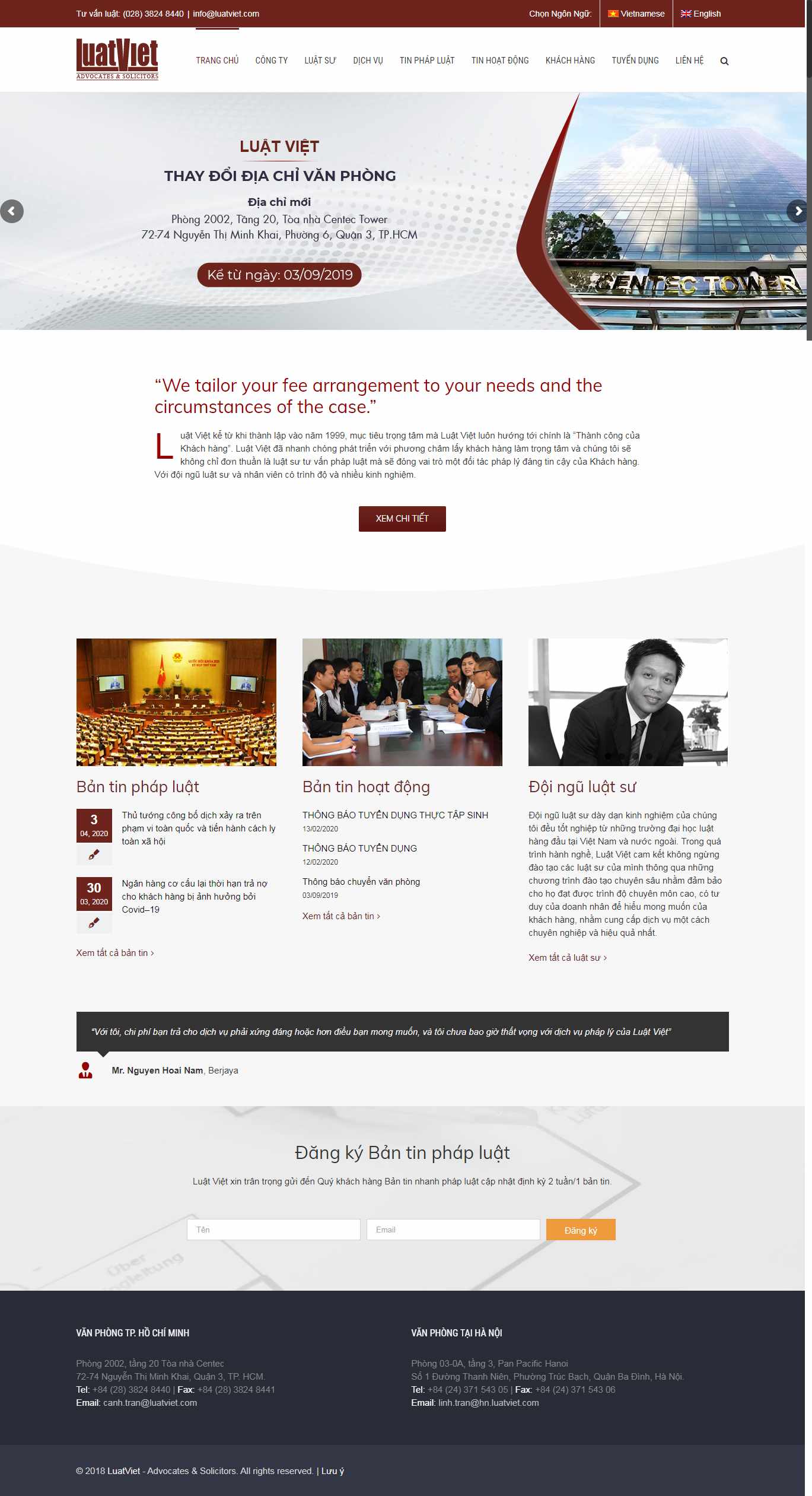 Thiết kế Website công ty luật - luatviet.com