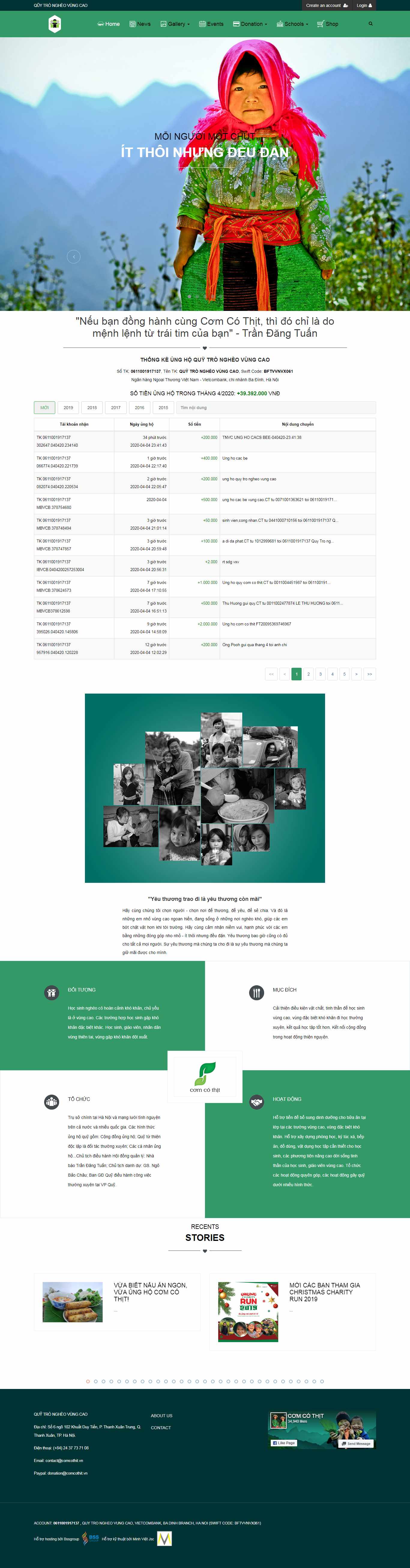 Thiết kế Website từ thiện - tnvc.vn