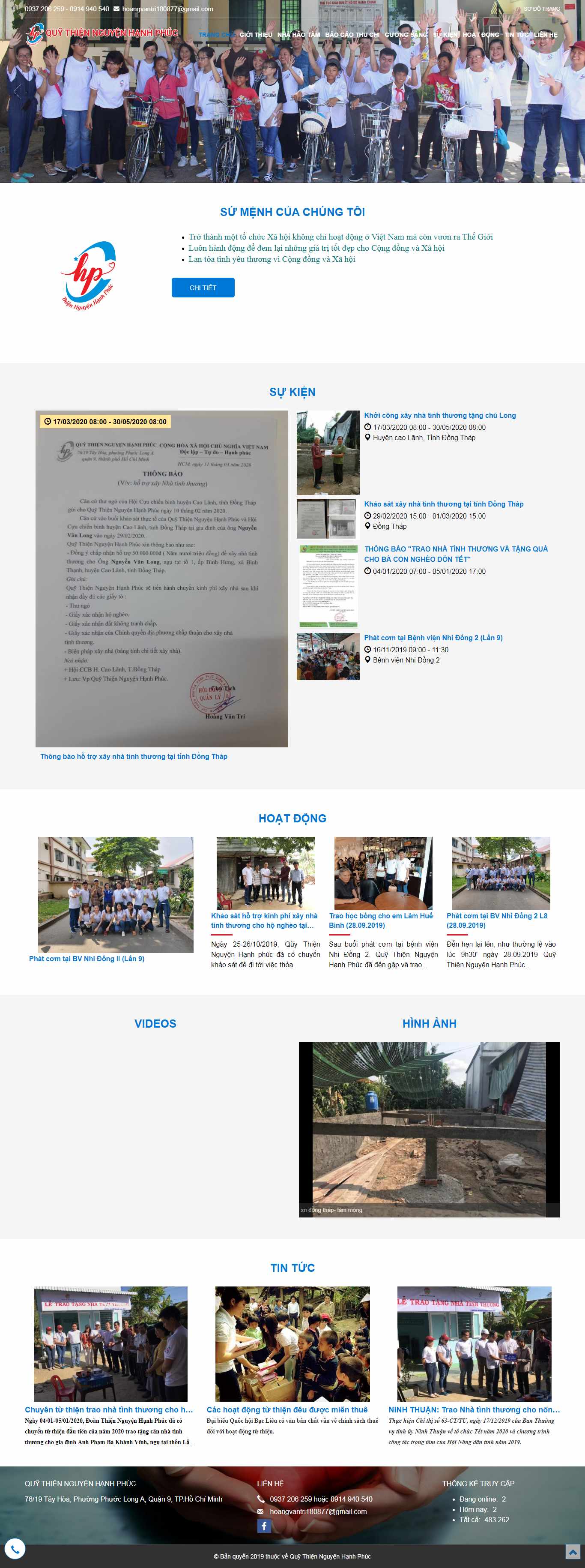 Thiết kế Website từ thiện - www.quytuthienhanhphuc.vn