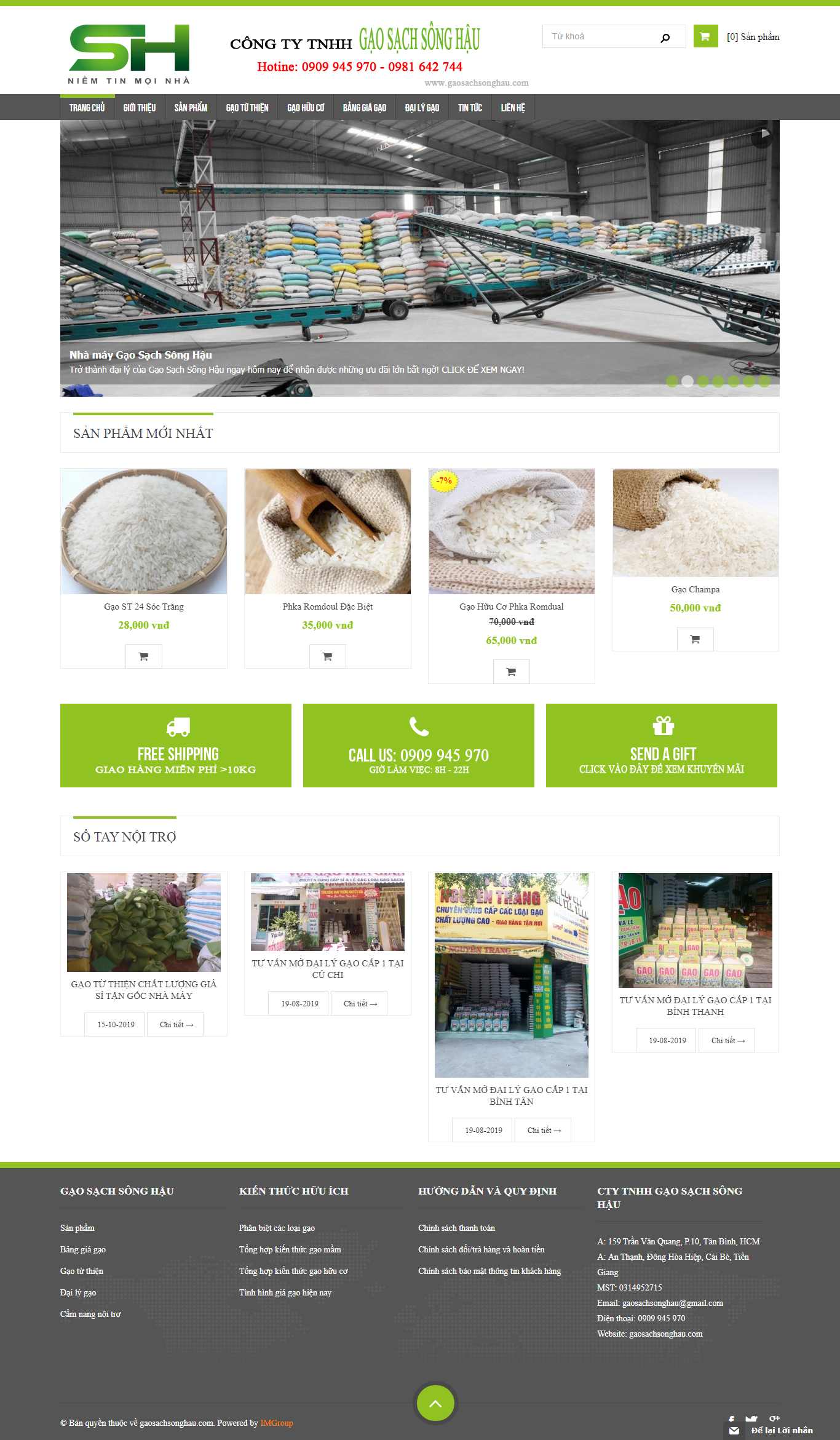 Thiết kế Website bán gạo sạch - gaosachsonghau.com