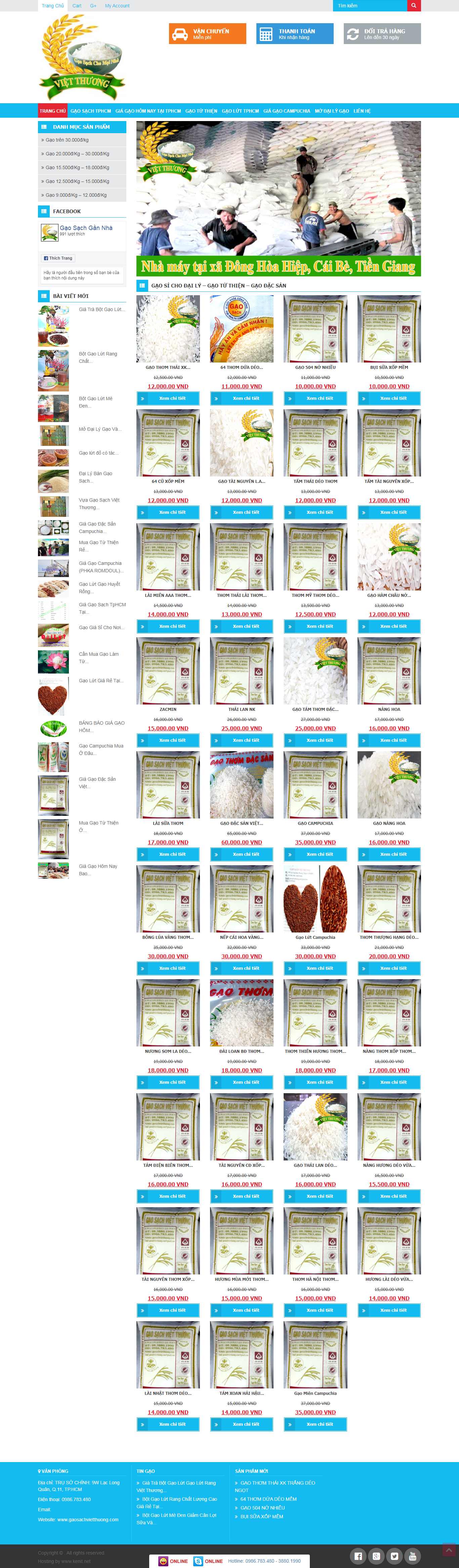 Thiết kế Website bán gạo sạch - gaosachvietthuong.com