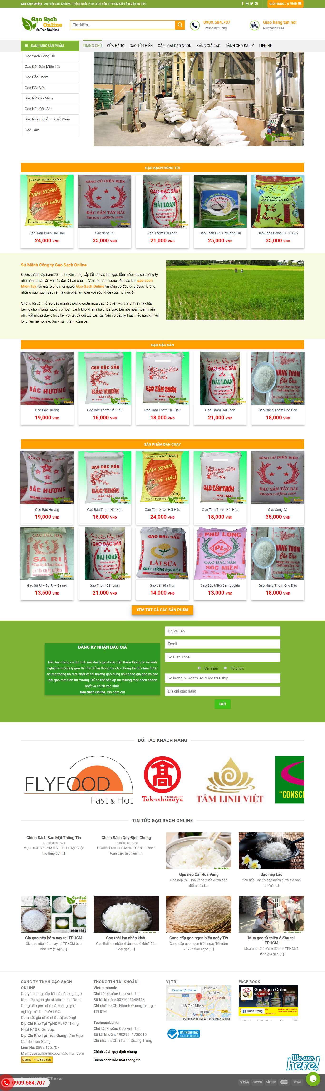 Thiết kế Website bán gạo sạch - gaosachonline.com