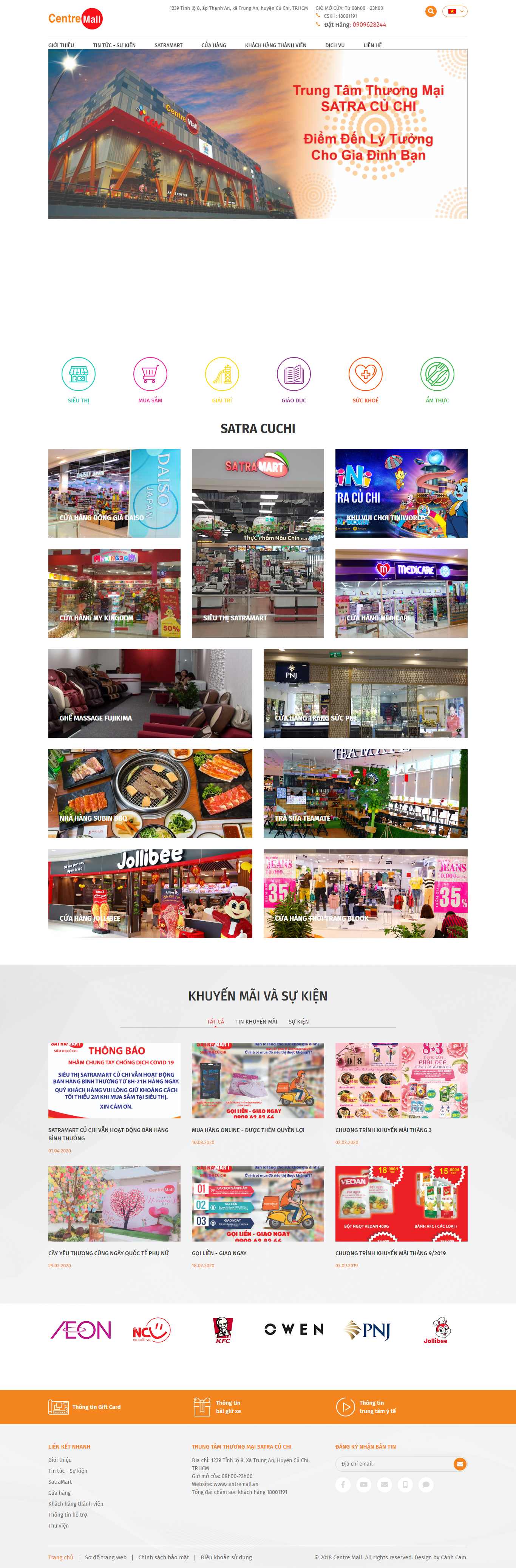 Thiết kế Website trung tâm thương mại - www.centremall.vn