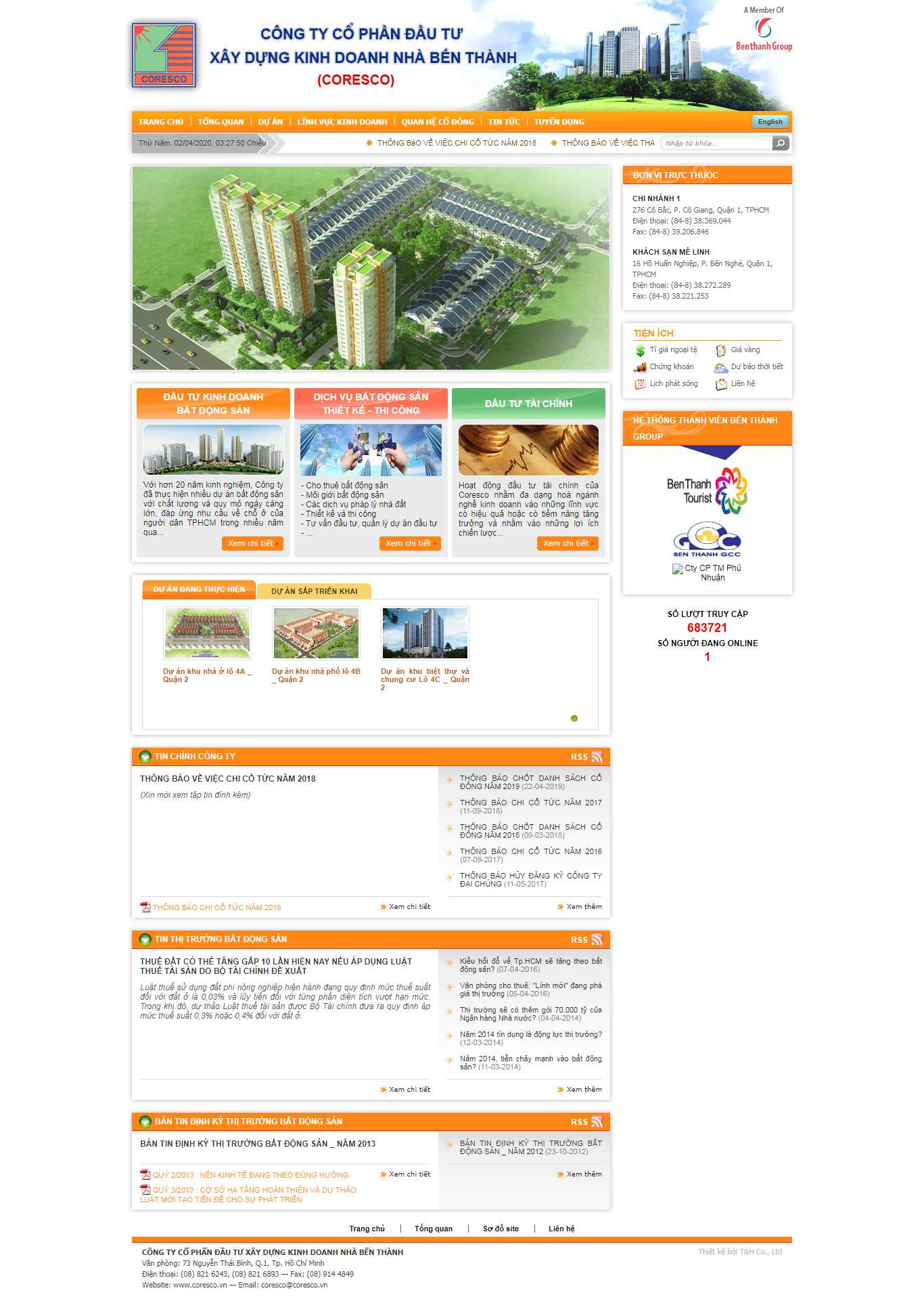 Thiết kế Website đầu tư - www.coresco.vn